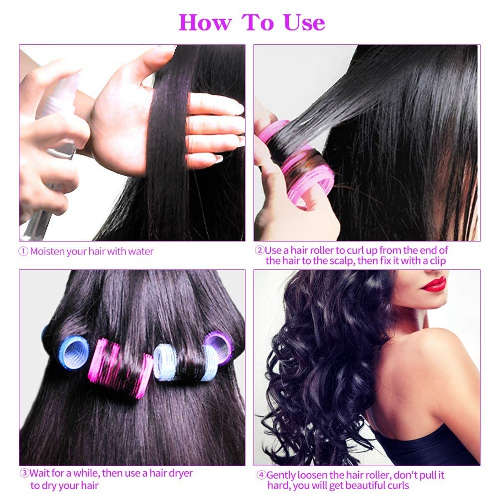 48pcs Hair Rollers for Curly Hair - 44mm/31mm/25mm Volumizing Rollers with 24pcs Duckbill Clips - Professional Hair Styling Tools for Women - Perfect for Salon, Home Use & Special Occasions