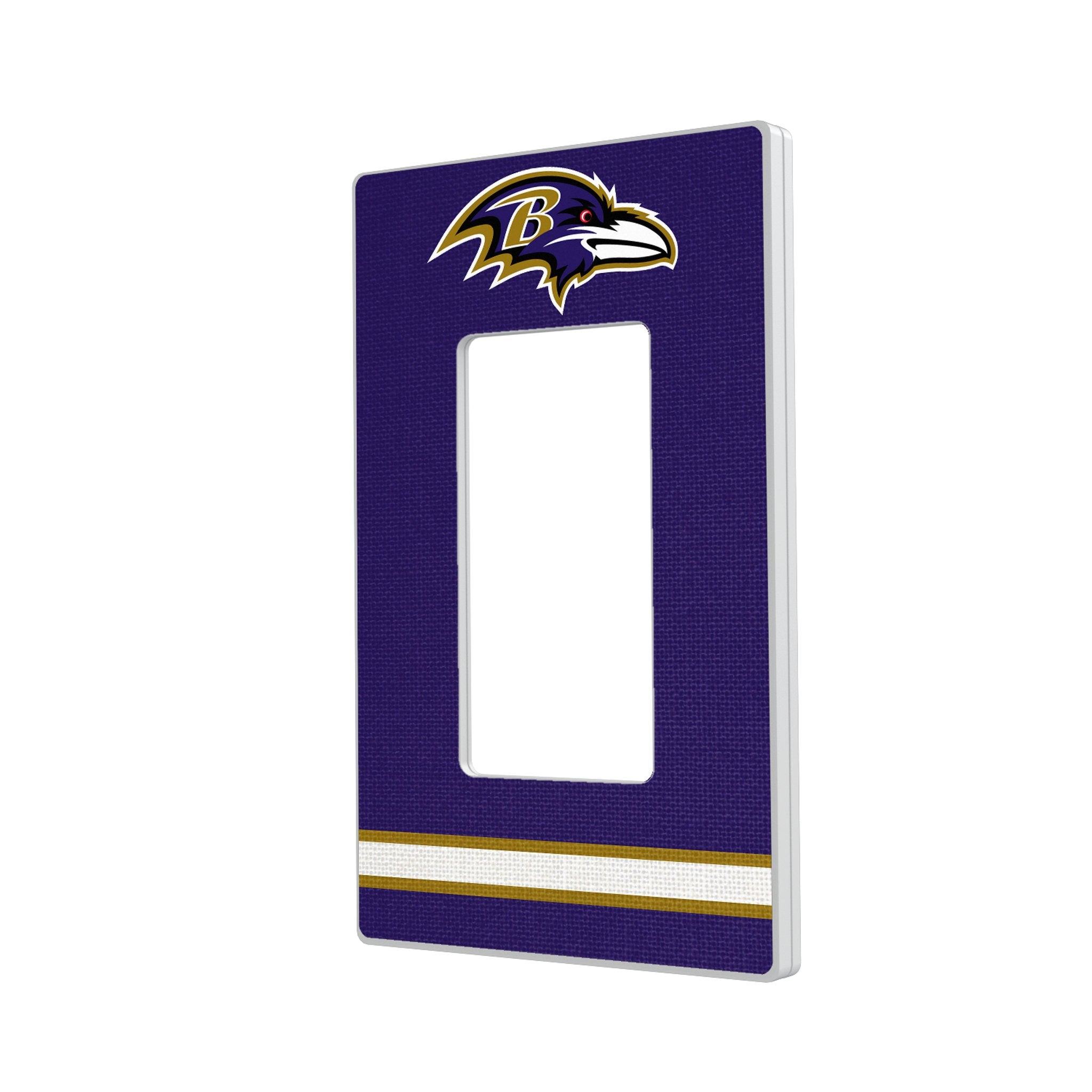 Baltimore Ravens NFL Team Stripe Hidden Screw Light Switch Plate Cover - Decorative Wall Plate for Bedroom, Living Room, Game Room & Ravens Fan Cave