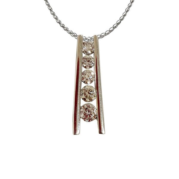 14K White Gold Diamond Pendant Necklace for Women - Elegant Solitaire Pendant Jewelry Gift for Anniversary, Valentine's Day & Special Occasions