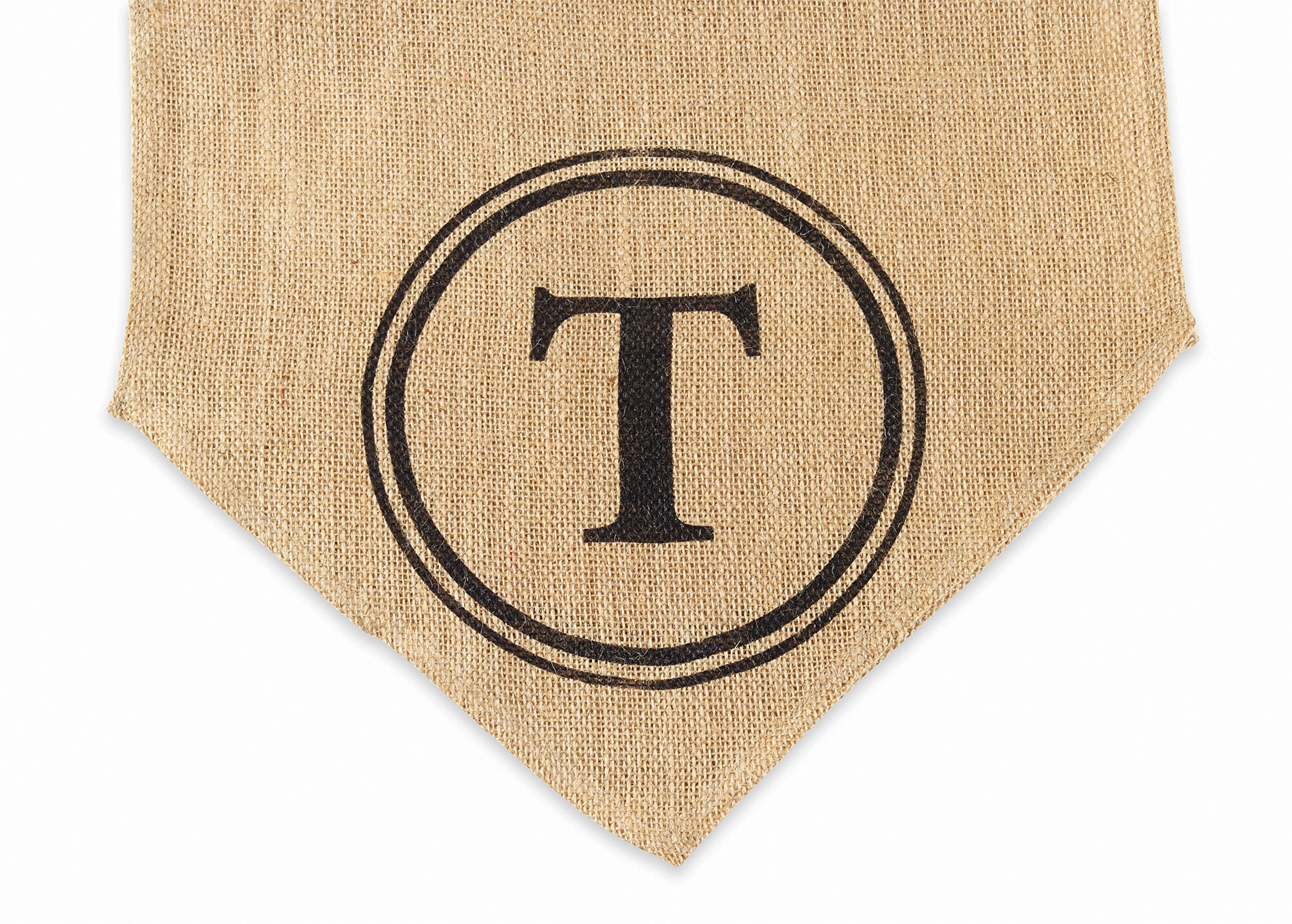 Personalized Letter T Burlap Table Runner - Monogram Initial Home Decor for Weddings, Parties & Farmhouse Dining - Rustic Chic Kitchen & Dining Room Decor