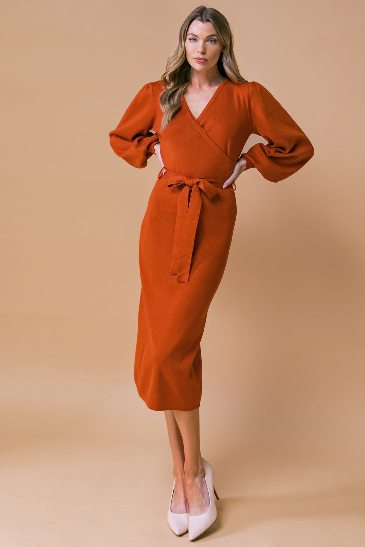 MATILDA SWEATER MIDI DRESS - Women's Knitted Long Sleeve Turtleneck Dress for Fall & Winter - Perfect for Office, Date Night and Holiday Parties