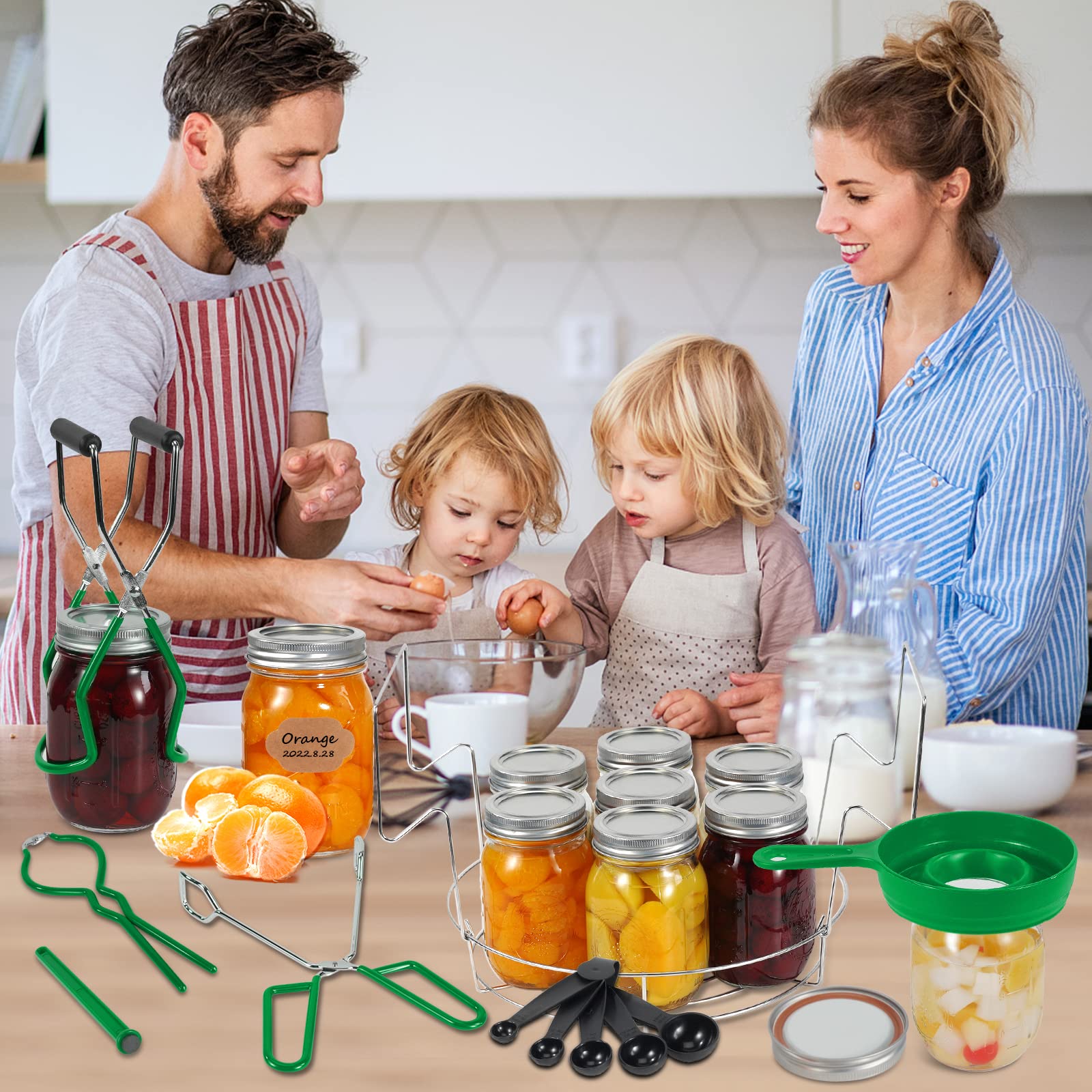 All-in-One Canning Supplies Starter Kit with Rack - Essential Home Canning Equipment for Beginners & Enthusiasts - Perfect for Preserving Fruits, Vegetables & Jams at Home
