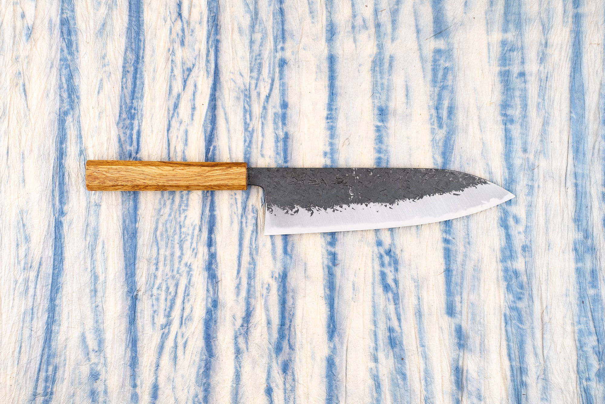 Premium Sakai Kikumori Minomo Kajiya Aogami Kurouchi Tsuchime Gyuto 210mm Japanese Chef Knife - High Carbon Steel Blade for Professional Cooking, Sushi & Meat Cutting