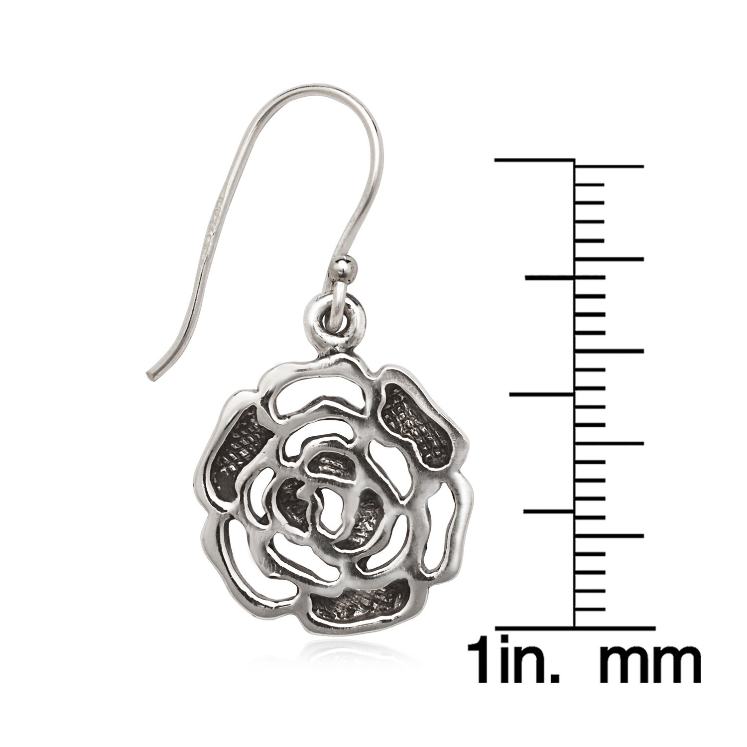 Oxidized Sterling Silver Rose Earrings for Women – Elegant Floral Jewelry for Parties, Weddings & Everyday Wear