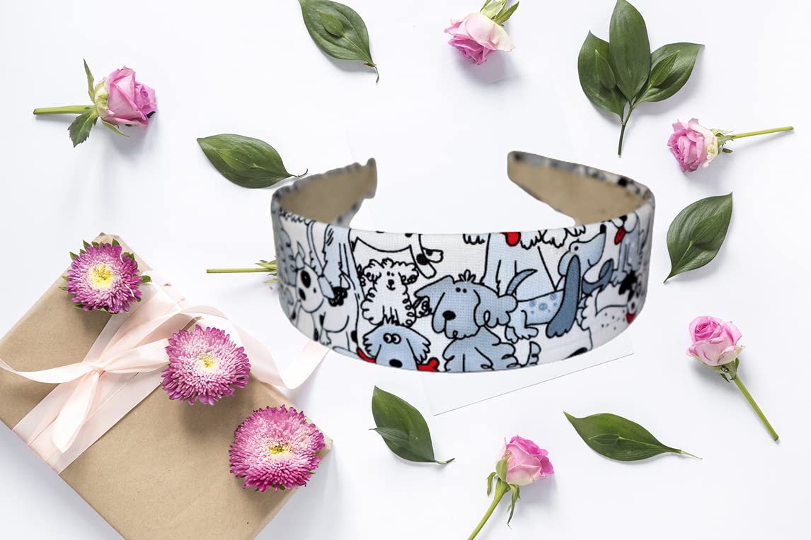 **Handmade Floral Cotton Headband for Women & Girls - Fashion Hair Accessory with Printed Flowers, Wide Hair Band, USA Made - Perfect for Parties, Weddings, and Everyday Style**