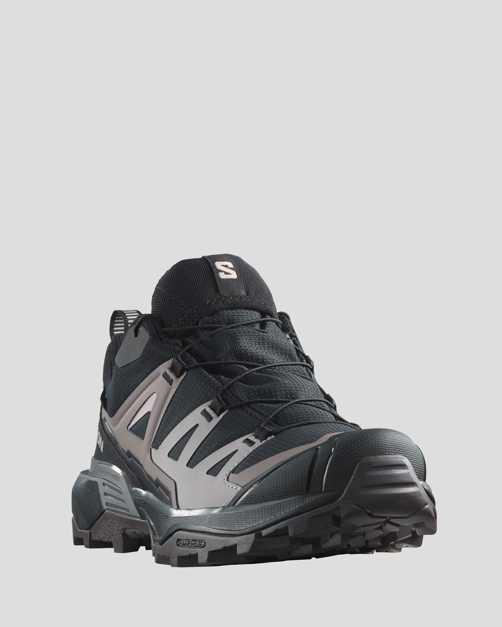 Women's Salomon X Ultra 360 GTX Waterproof Hiking Shoes - Lightweight Trail Running Shoes for Outdoor Adventures (Black/Plum Kitten/Shale) - Perfect for Hiking, Trekking & Mountain Climbing