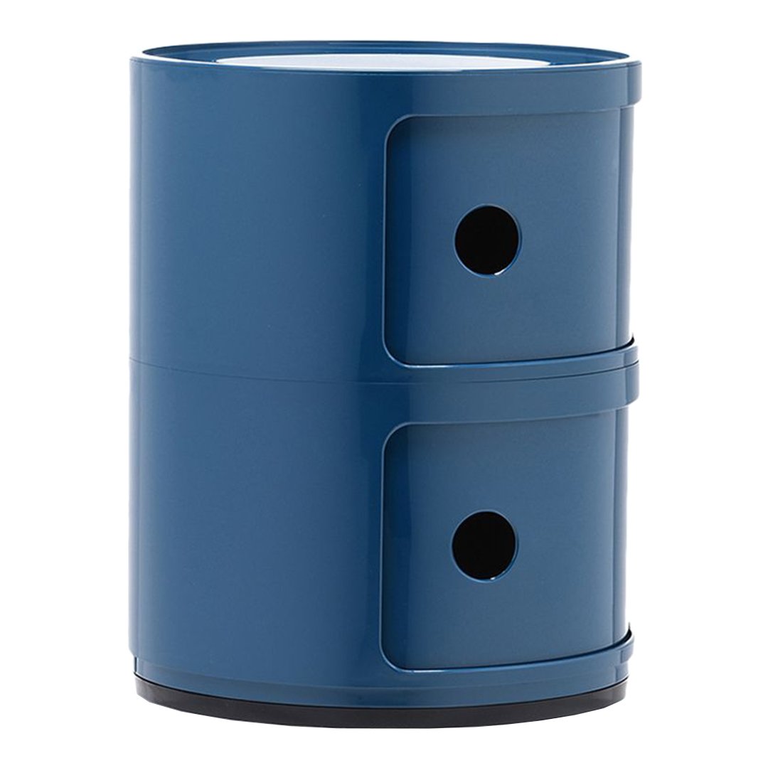 Componibili Round 2-Door Storage Tower - Modern Modular Cabinet for Bedroom, Living Room & Office Organization