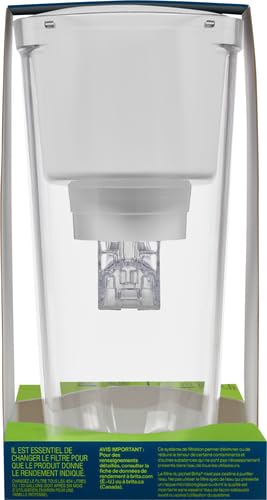 Brita Small 6 Cup Denali Water Filter Pitcher with 1 Brita Elite Filter - BPA-Free White Water Filtration System for Clean Drinking Water at Home, Office or Travel