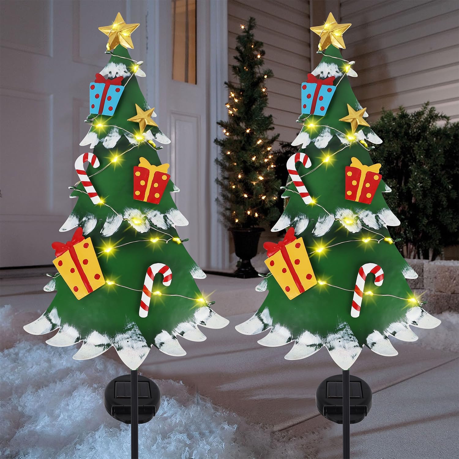 2 Pack Solar Christmas Tree Outdoor Decorations - 41
