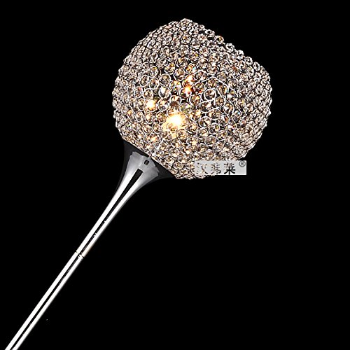 Modern Silver Crystal Floor Lamp - Elegant Living Room, Bedroom & Study Lighting - Luxury European Design for Home Decor & Ambiance