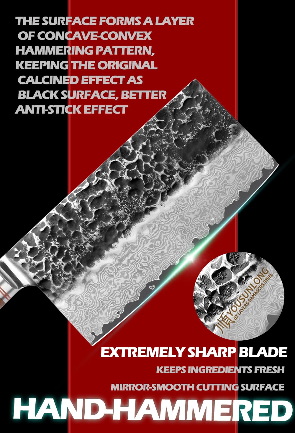 Premium 7-inch Japanese Damascus Steel Meat Cleaver - Professional Chef Knife with Walnut Wood Handle & Leather Sheath - Perfect for Chopping Meat, Vegetables & Herbs in Home Kitchens & Restaurants