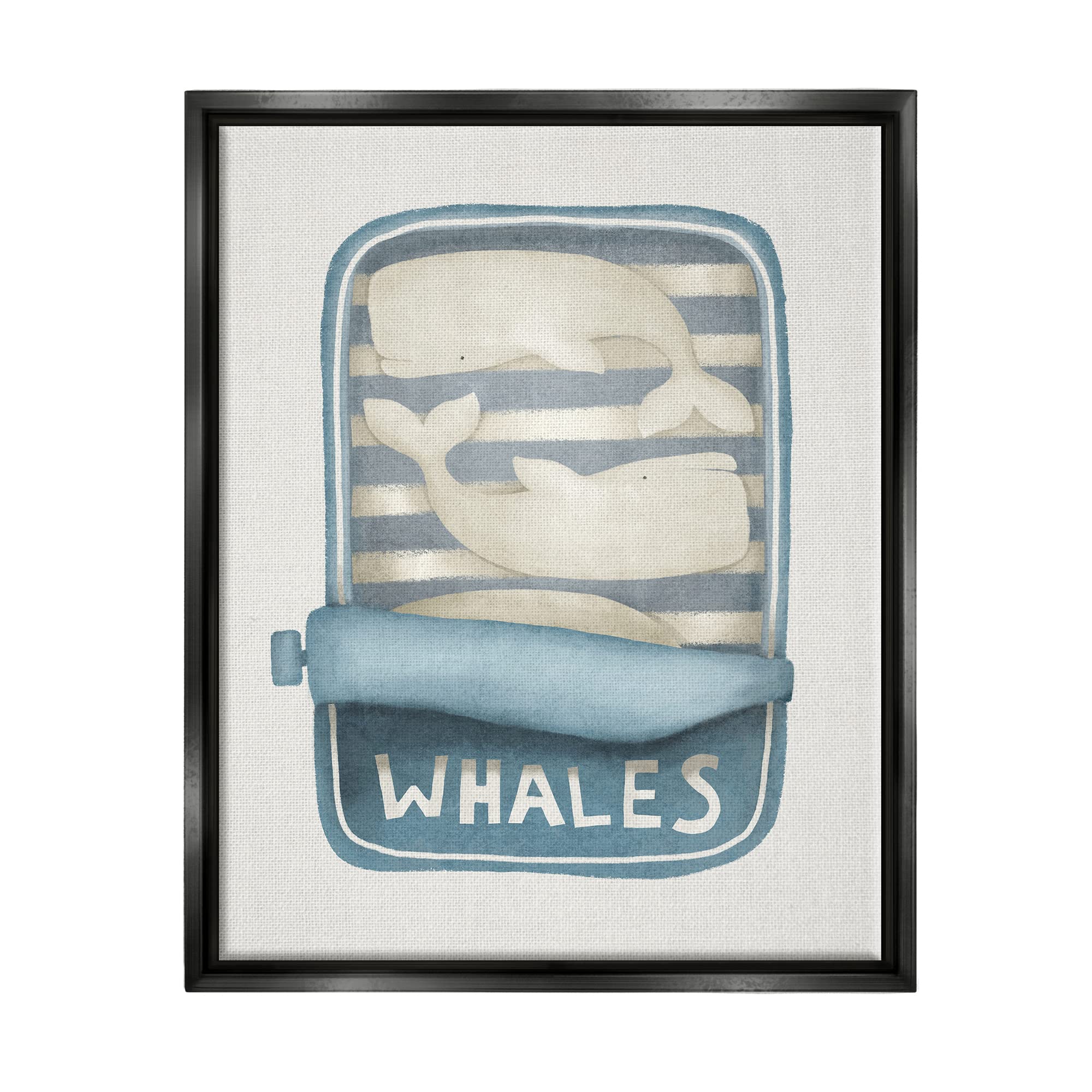 Stupell Industries Whimsical Whale Tuna Can Art Print - Sea Life Illustration by Leah Straatsma - Perfect for Beach House Decor, Kids Room & Coastal Themed Spaces