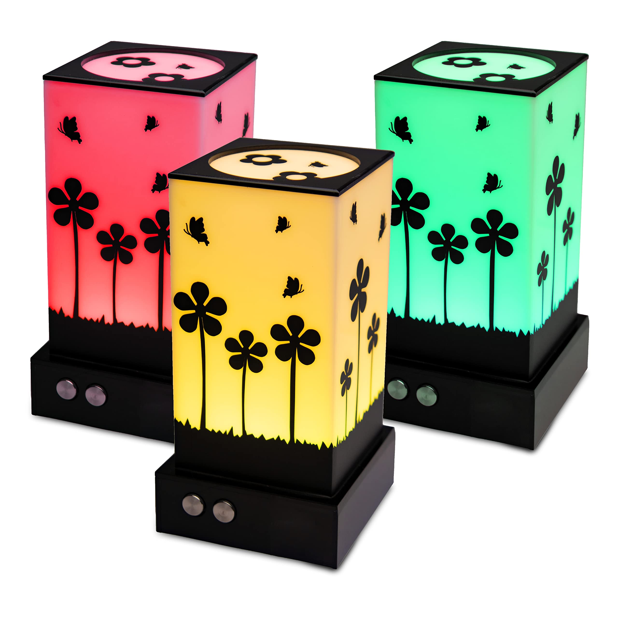 Telepathy® Flora – Long Distance Friendship Lamp® | WiFi Connected Mood Lights for Couples & Friends | Color-Changing LED Lamp for Long Distance Relationships | Unique Gift Set of 3 for Home Decor & Romantic Surprises