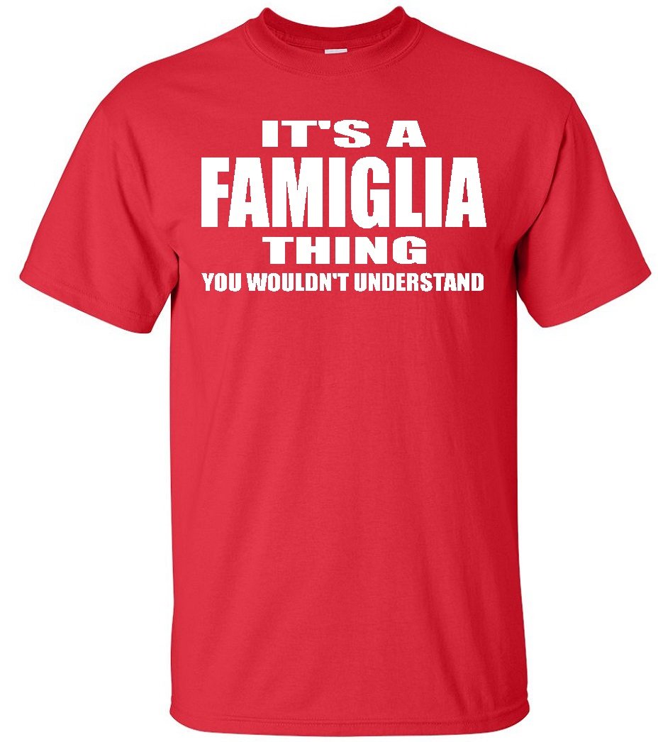 FAMIGLIA Red Cotton T-Shirt for Men & Women | Soft Comfortable Casual Tee | Perfect for Everyday Wear, Gym, and Outings