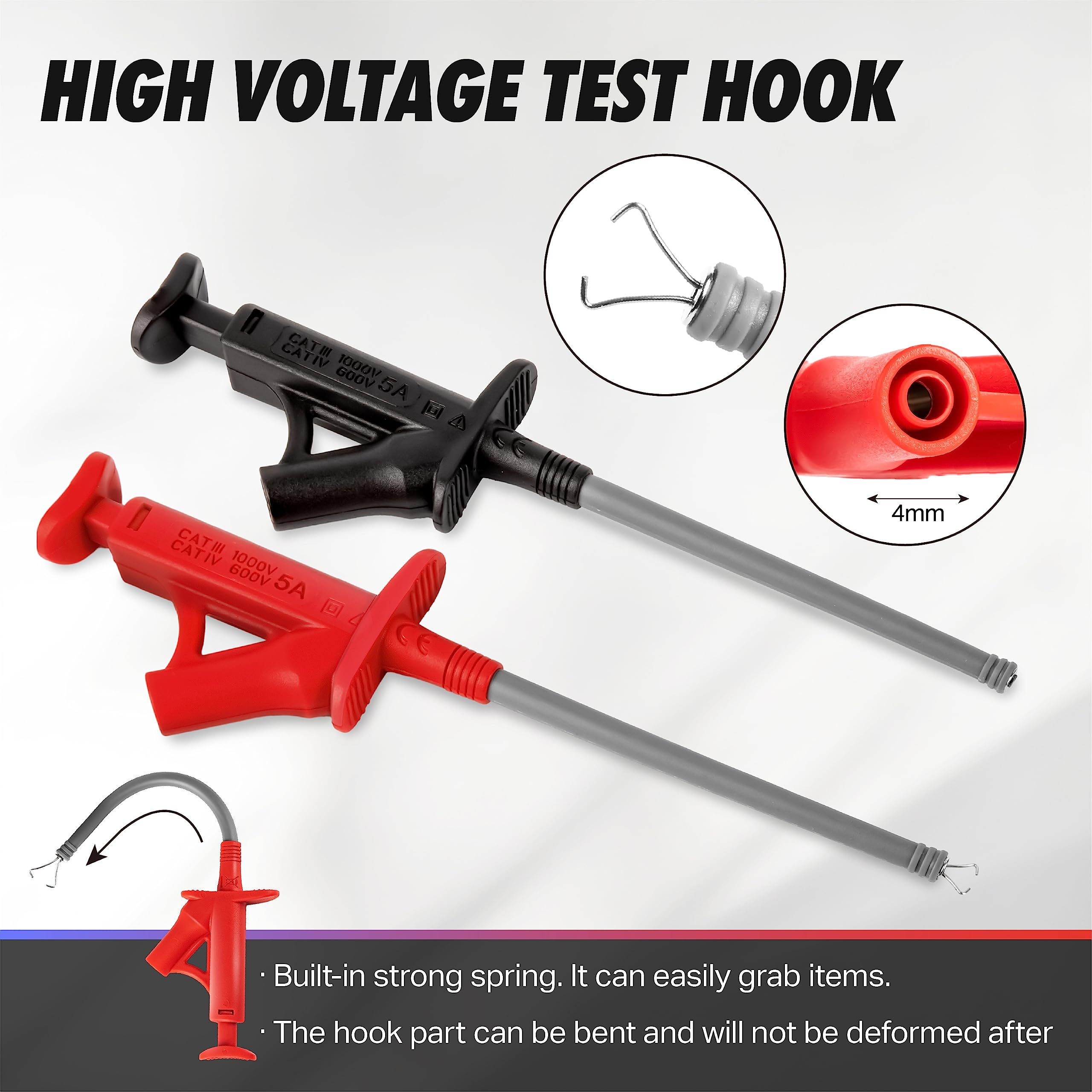 PowerBear 29PCS Multimeter Test Leads Kit with Replaceable Probes, Alligator Clips & Test Hooks - Compatible with Digital Clamp Meters - Perfect for Electrical Testing, DIY Repairs & Automotive Diagnostics