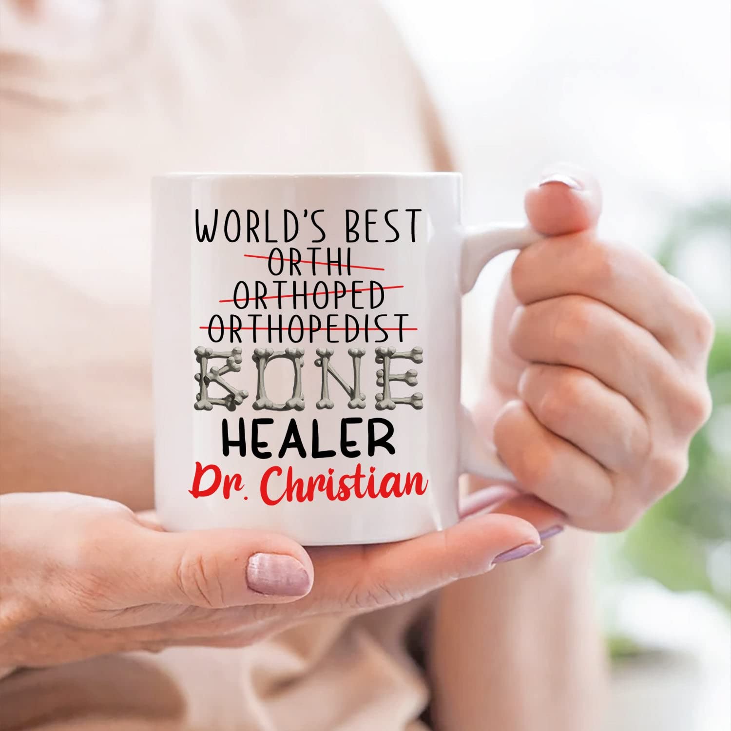 Personalized Orthopedic Surgeon Coffee Mug - Custom Name Bone Doctor Gift - 11oz & 15oz Travel Cup for Surgeons - Perfect for Hospital Shifts, Office Use & Medical Appreciation Gifts