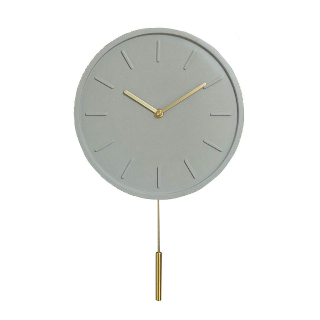 Berrysun Modern Concrete Wall Clock - Silent Quartz Industrial Decor for Living Room, Bedroom, Office | Gray Decorative Clock for Home & Workspace