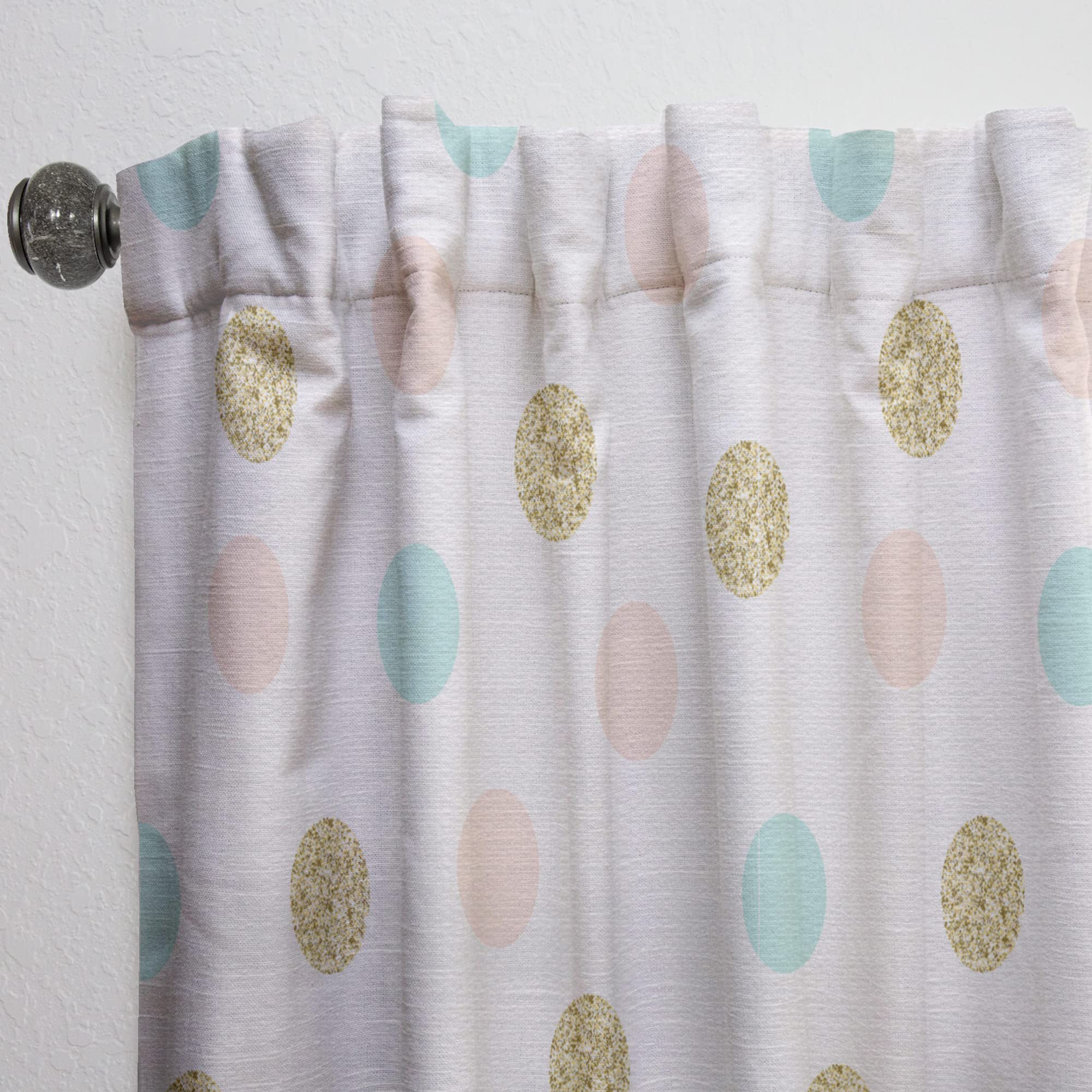 DesignQ Gold Chic Design III Thermal Insulated Curtains - Single Panel 52x108 Inches - Elegant Drapes for Bedroom & Living Room - Perfect for Energy Saving & Light Control