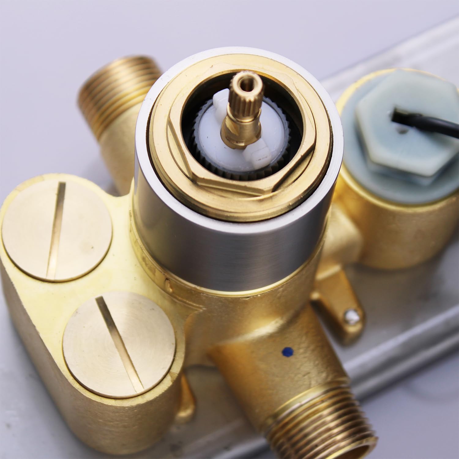 Pressure Balanced Shower Diverter Valve - 2 Way Solid Brass Digital Display Mixer Valve for Bathtub & Shower - Brushed Nickel Finish - Perfect for Bathroom Renovation & Modern Plumbing Upgrades