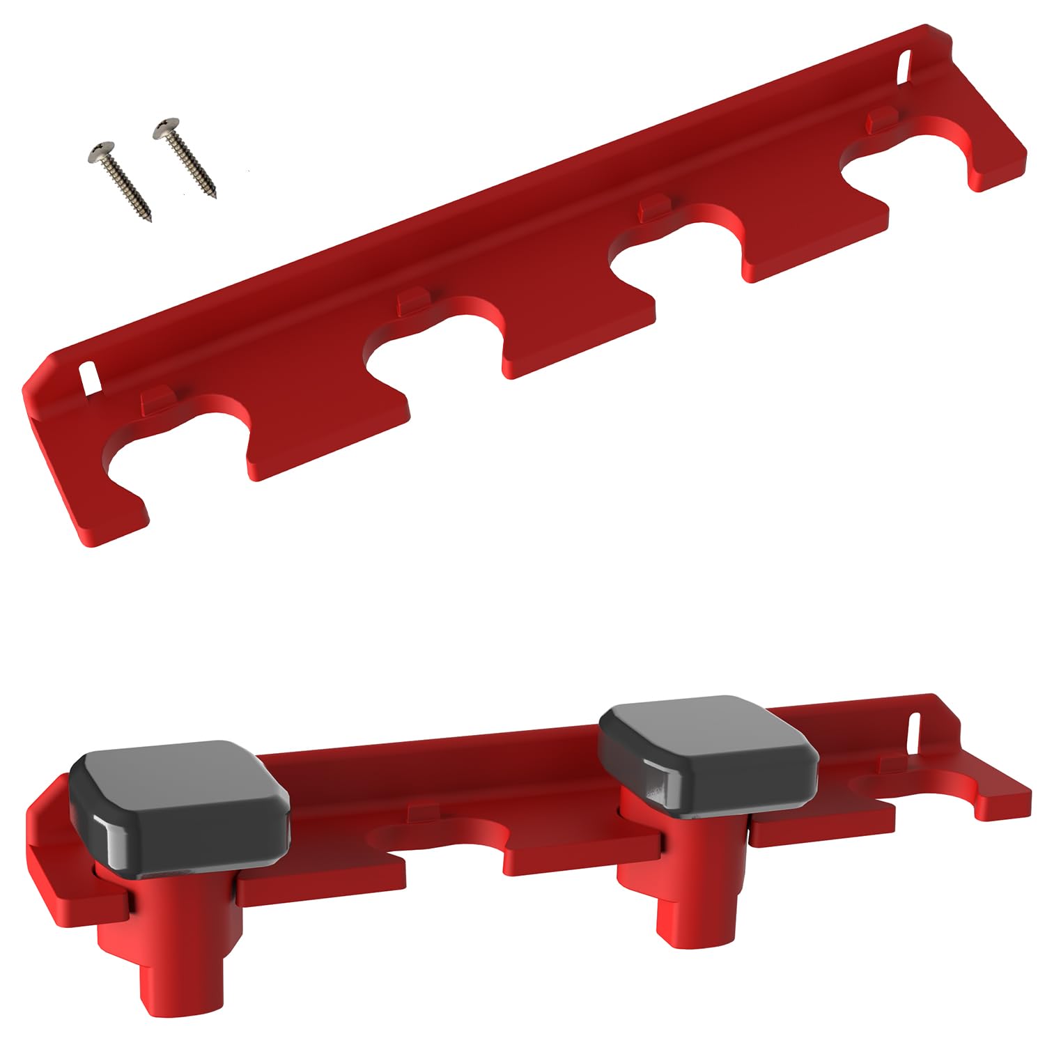 Milwaukee M12 Battery Holder - 4 Slot Mount for Milwaukee 12V Batteries (1pc, Red) | Secure Storage & Organization for Power Tools | Perfect for Workshops, Garages & Job Sites