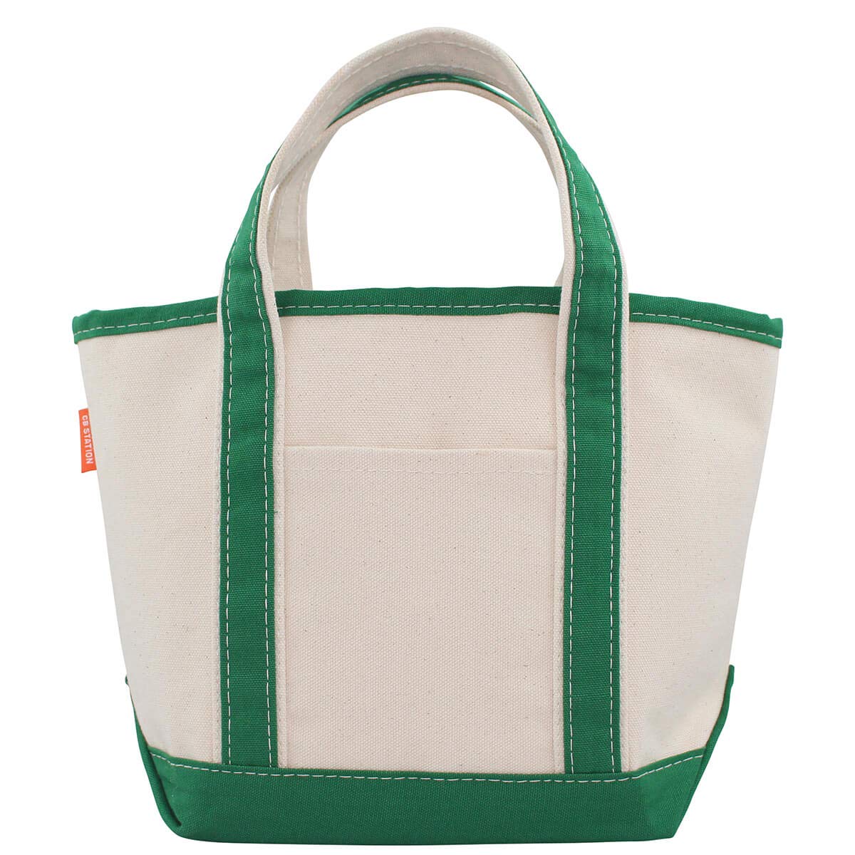 CB Station Personalized Handy Open Top Boat Tote Bag - Eco-Friendly 18oz Cotton Canvas Small Tote - Emerald Green for Beach, Shopping & Daily Use