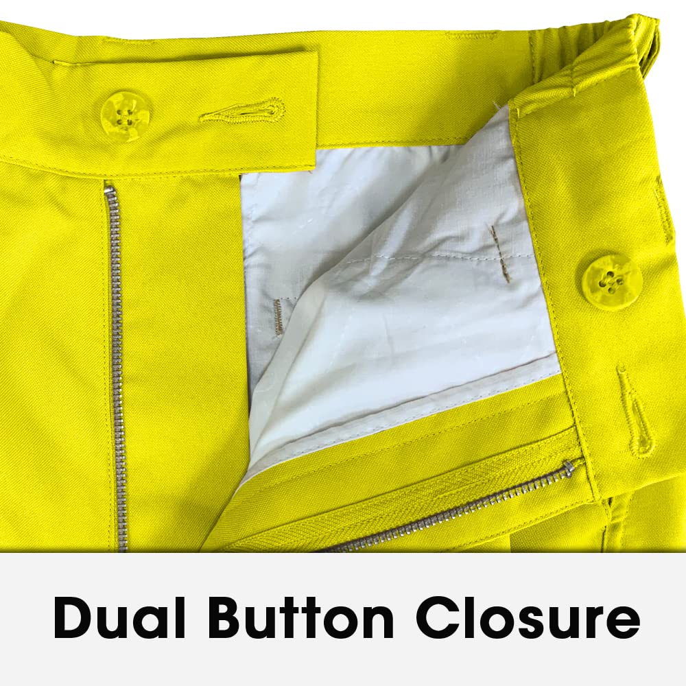 Premium Yellow Microfiber Plus Fours for Men - Lightweight & Breathable Golf Trousers - Perfect for Golfing, Casual Wear & Outdoor Activities