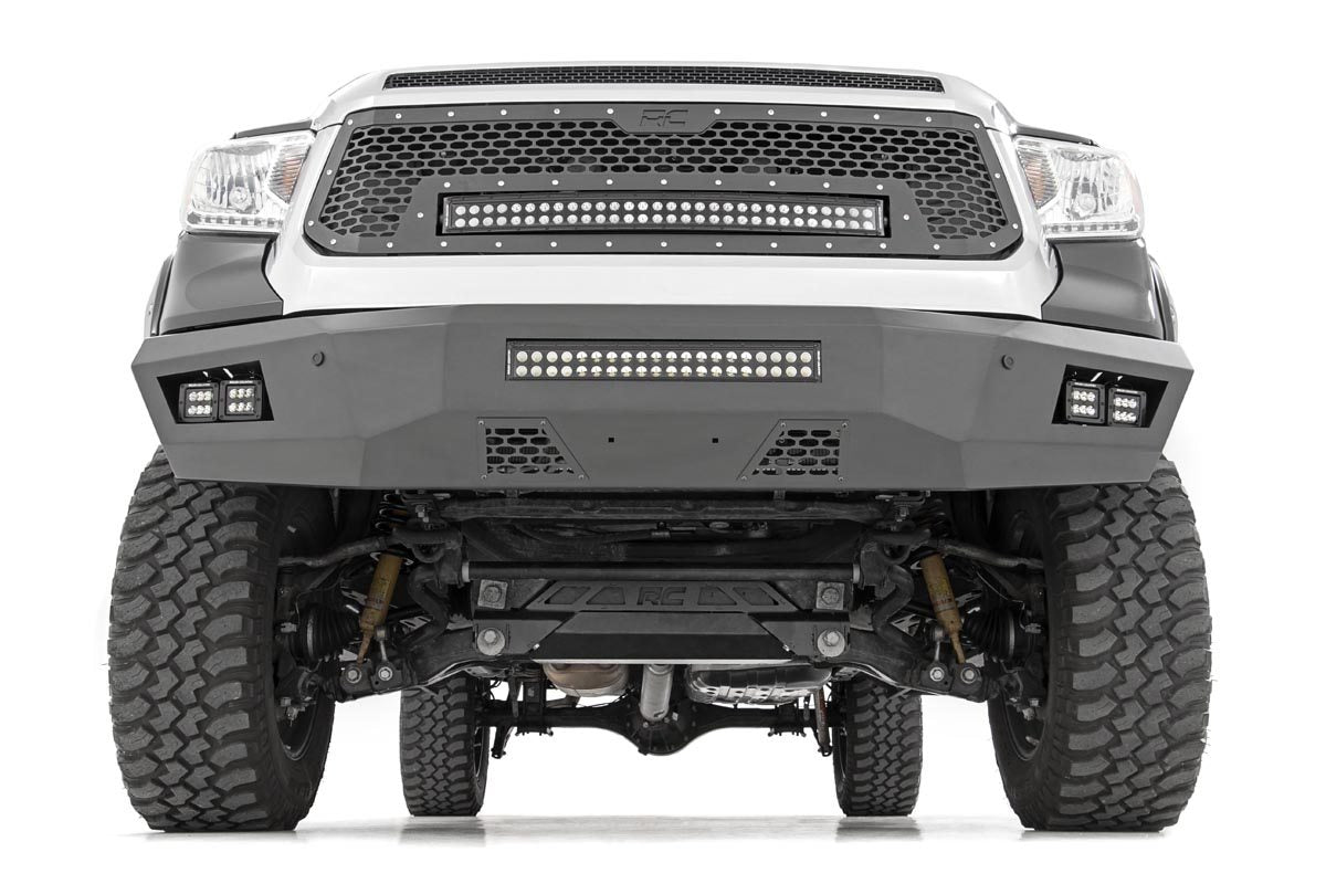 2014-2017 Toyota Tundra Black Mesh Grille with 30 Dual Row LED Lights & Amber DRL | Upgrade Your Truck's Front End Style for Off-Road & Night Driving | Part# 70224