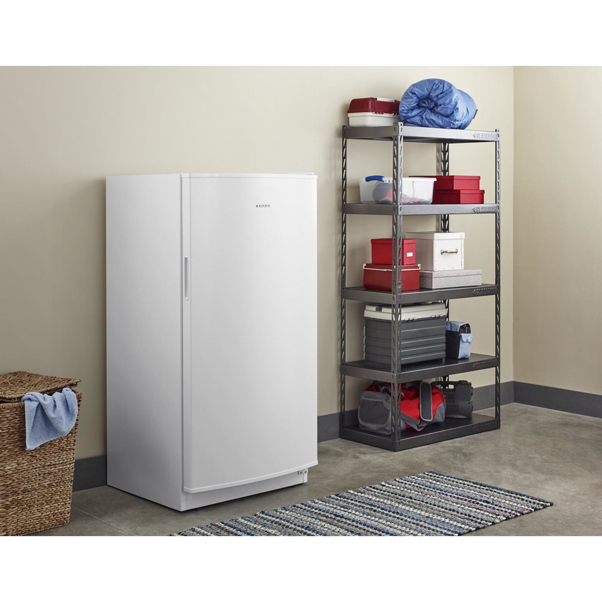 Amana AZF33X16DW 33-Inch Upright Freezer in White - Energy Efficient Deep Freezer for Home, Kitchen, or Garage Storage