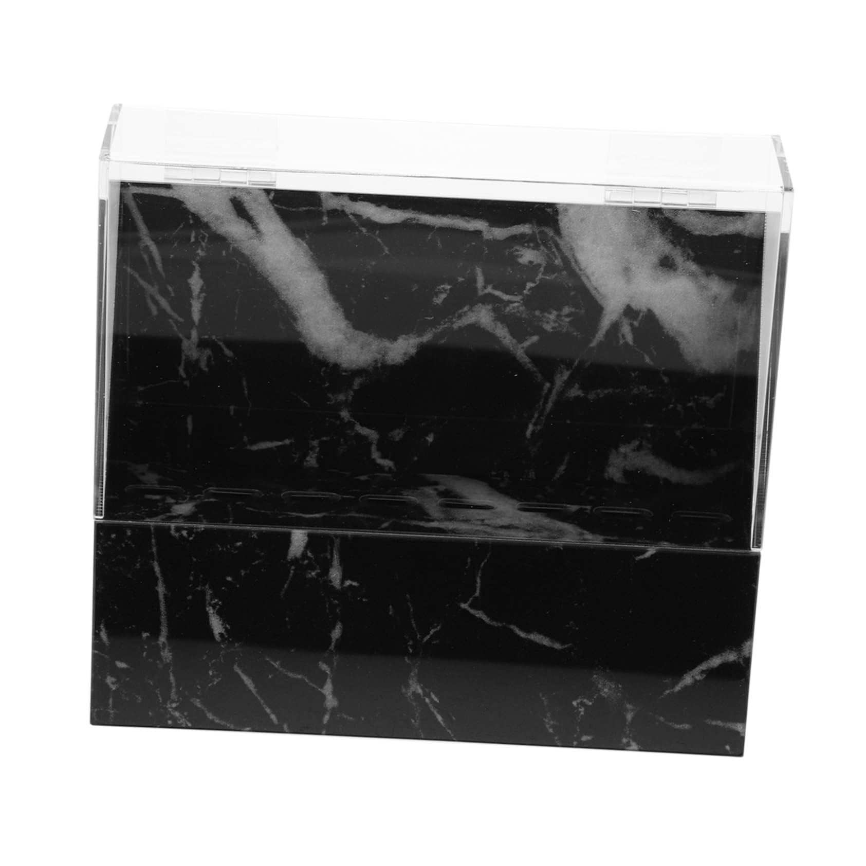 Elegant Black Marble Lash Tweezer Stand - Acrylic 8-Hole Organizer for Eyelash Extensions | Perfect for Salon, Spa & Professional Makeup Artists