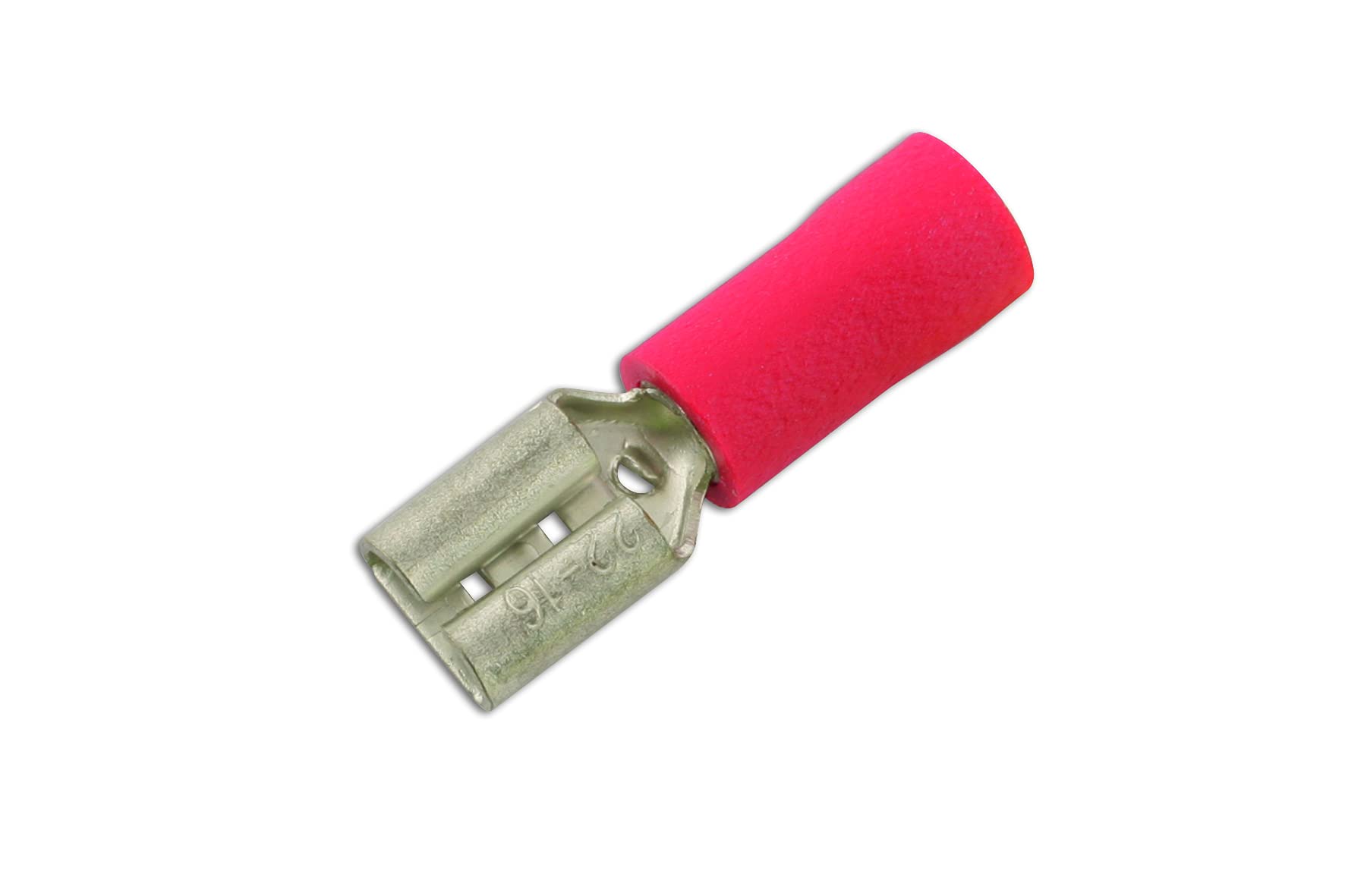 4.8mm Female Push-On Terminal Connector - Red (Pack of 100) | Quick Disconnect Electrical Wire Connectors for Automotive, Home Appliances & DIY Electronics Projects