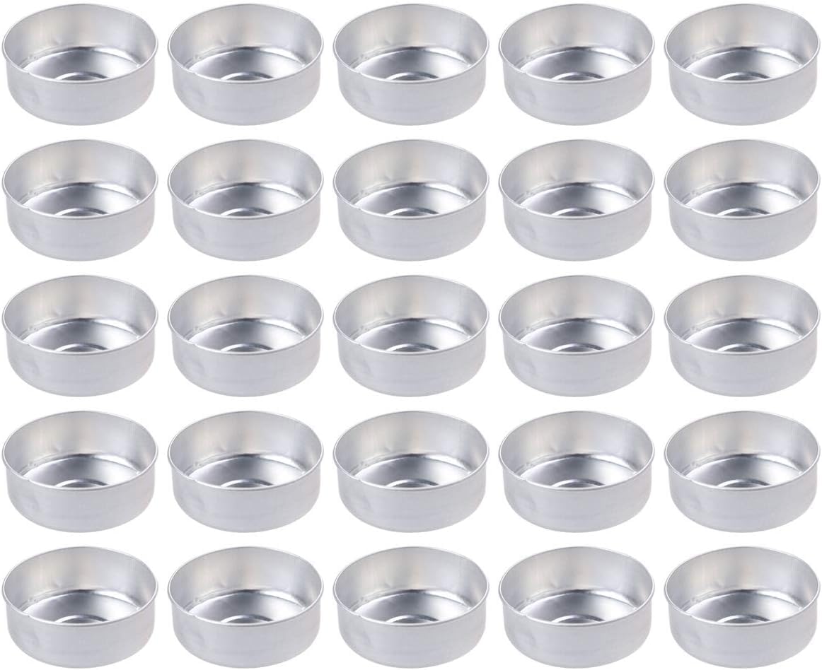 ARTIBETTER 500pcs Silver Aluminum Tea Light Tins - Empty Candle Containers for DIY Candle Making, Wedding Decor, Party Favors & Home Aromatherapy Supplies