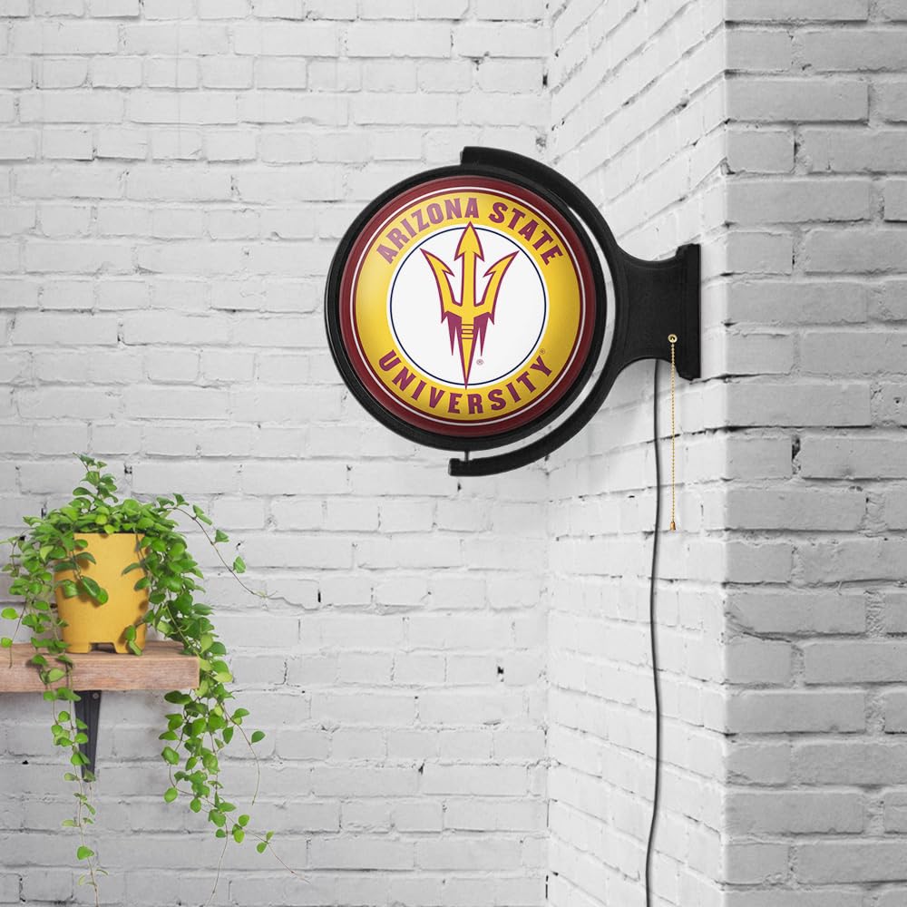 Arizona State Sun Devils LED Rotating Wall Sign - College Sports Decor for Football, Basketball & Baseball Fans - Durable USA-Made Lighted Wall Art for Home, Office, Game Room, Man Cave & Garage - Perfect for Game Nights and Tailgating Parties