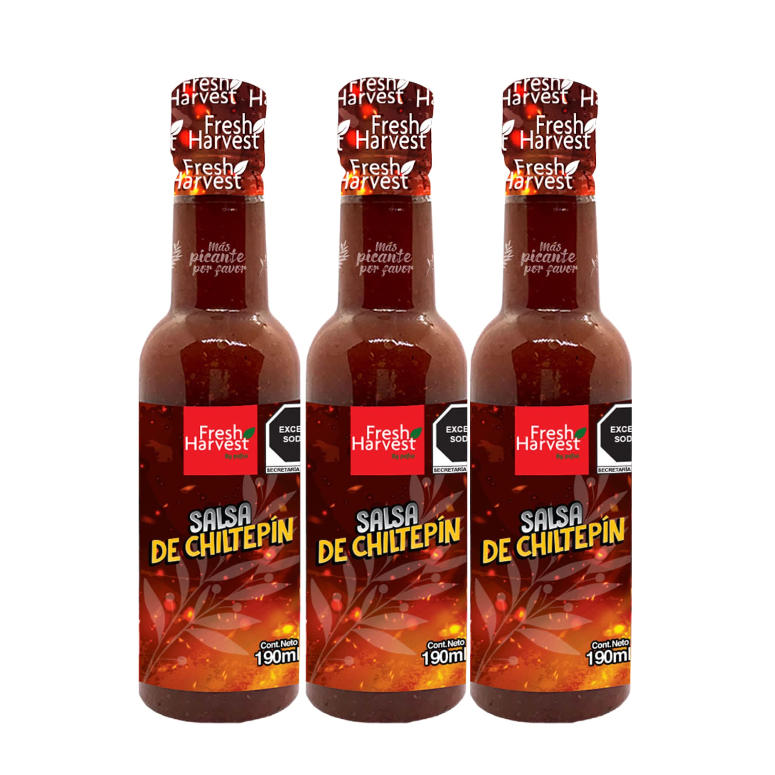 Chiltepin Hot Sauce 190ml (6.42 Fl Oz) - 3 Pack | Authentic Mexican Hot Sauce | Made with Fresh Peppers | Perfect for Tacos, Wings & Bloody Marys