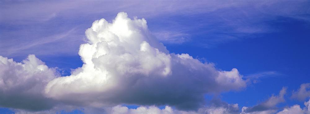 Peel & Stick Wall Mural - Cumulus Clouds Northern Highlands Scotland (48x17.75 in) | Removable Self-Adhesive Wallpaper for Bedroom, Nursery, Office & Home Decor
