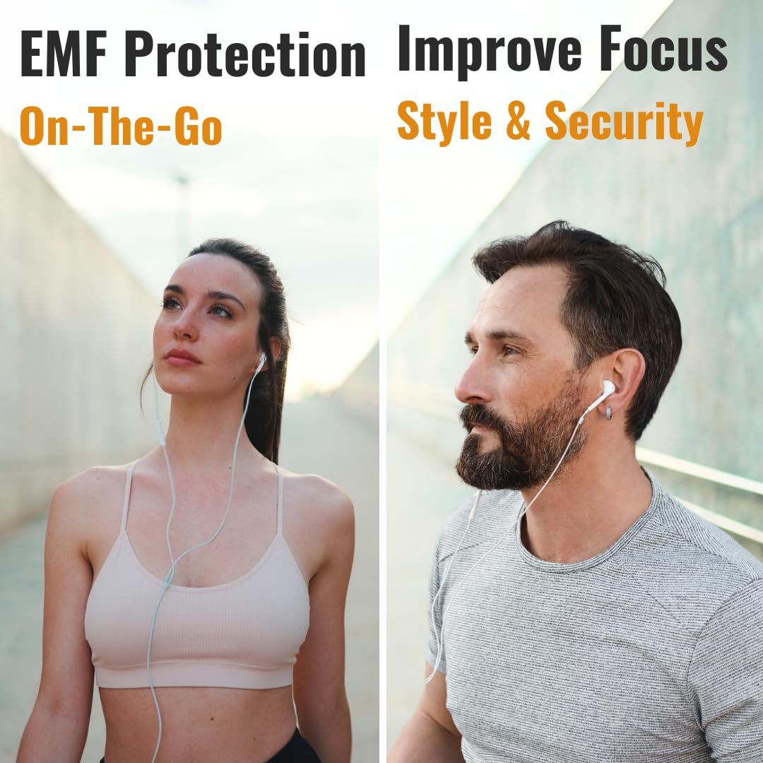 HOMESTA Anti-Radiation Headphones with Mic - EMF-Free Air Tube Wired Stereo Headset, 3.5mm Jack (White) | Hi-Fi Sound, Universal Compatibility for iPhone Android PC | Perfect for Office, Gaming & Travel