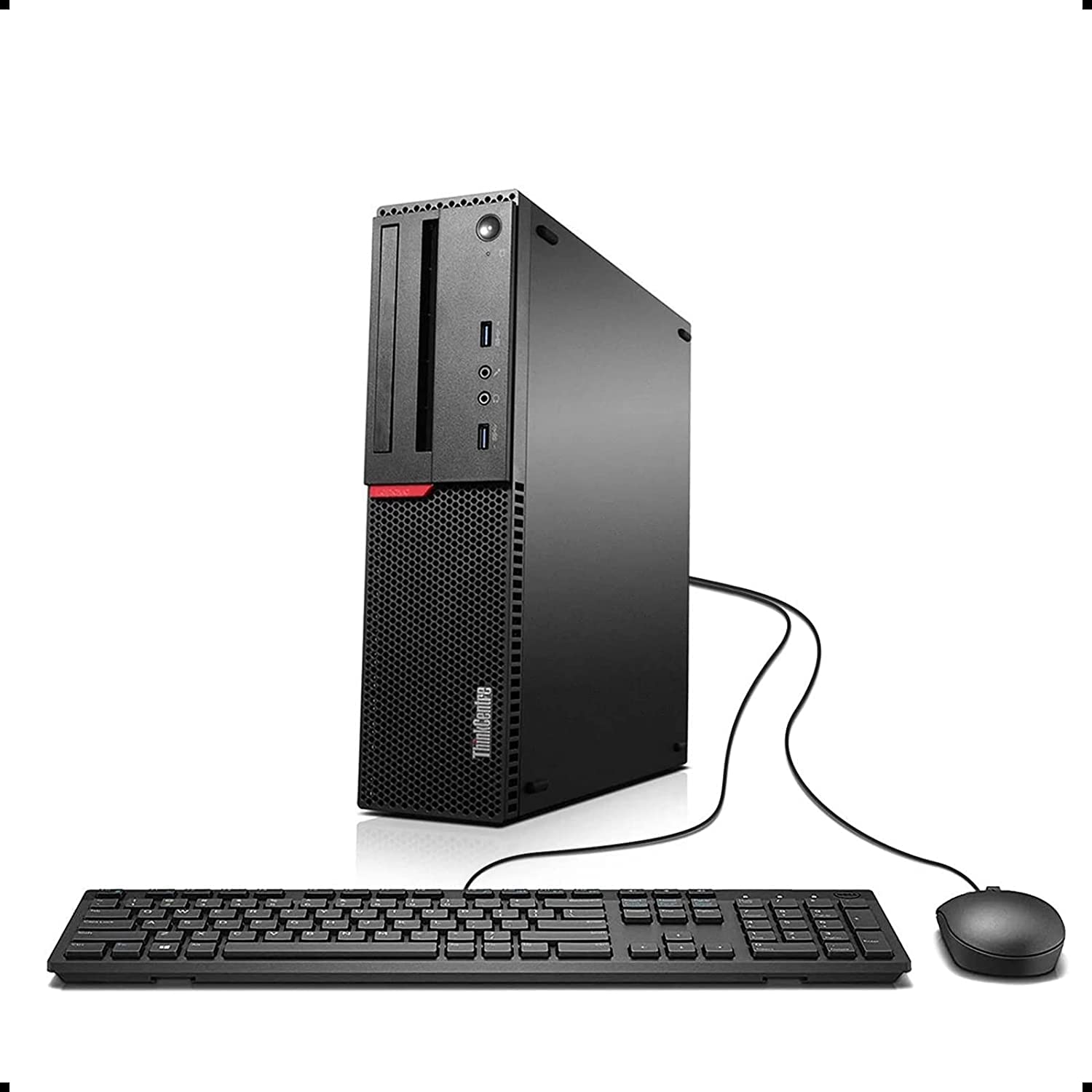 Lenovo ThinkCentre M700 SFF Business Desktop PC - Intel Core i3-6100 3.7GHz, 8GB DDR4 RAM, 256GB SSD, WiFi, Bluetooth, Windows 10 Pro (Renewed) - Compact Office Computer for Dual Monitor Setup, Accounting, Call Centers & Home Office Workstations