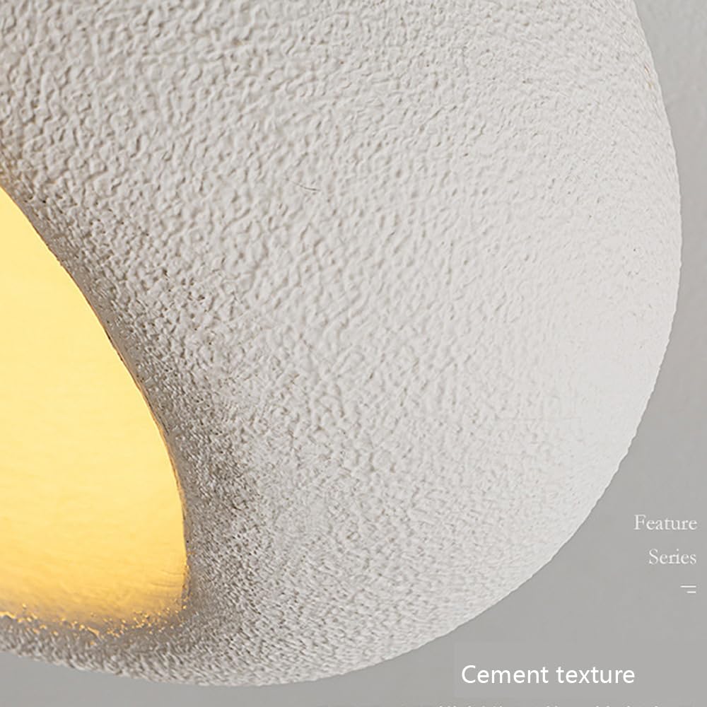 Nordic Minimalist Wabi Sabi Ceiling Lamp - Cream Chandelier for Bedroom & Restaurant Decor - E27 Semi Flush Mount Lighting
