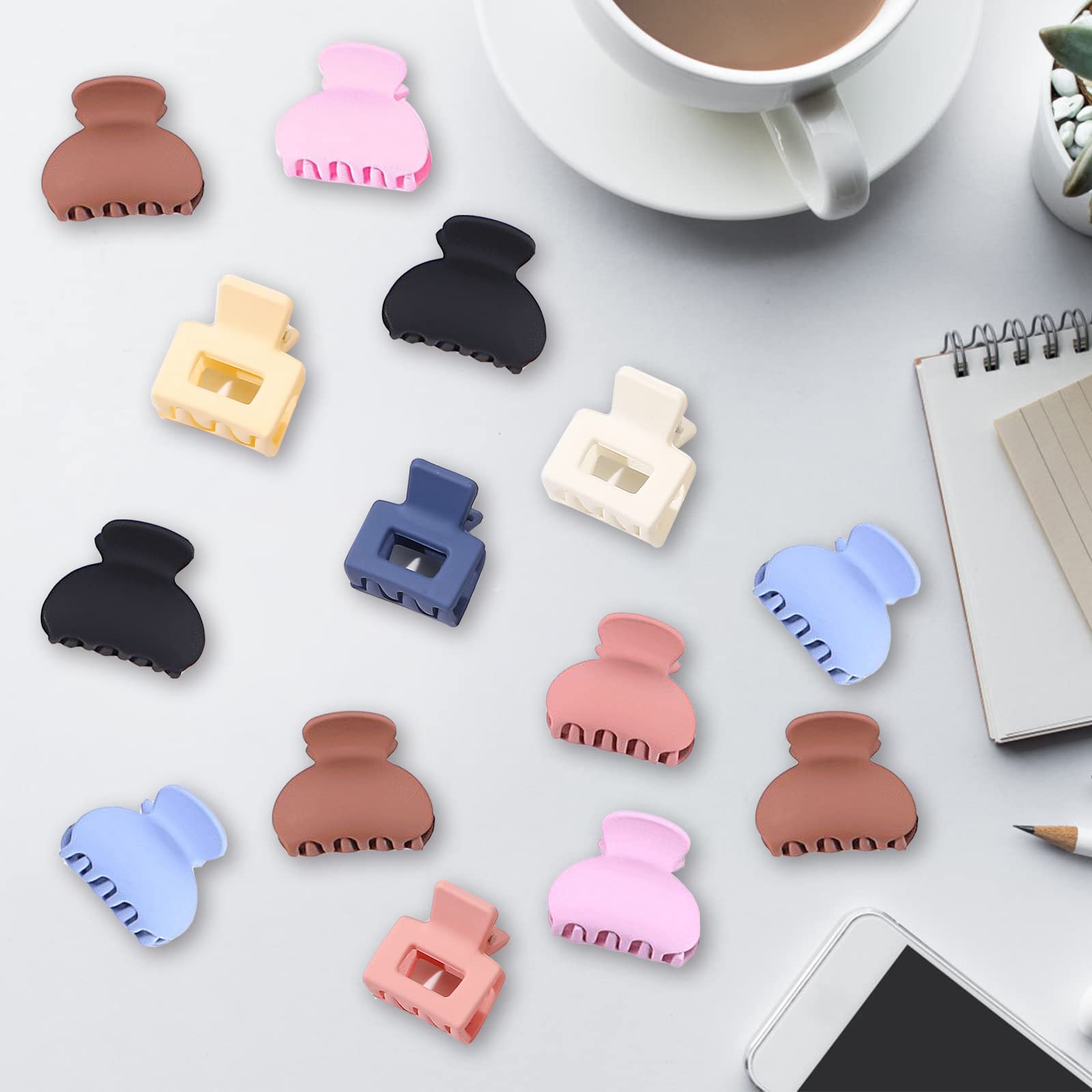16 Pcs Small Hair Claw Clips - Non Slip Matte Hair Clips for Women & Kids - Perfect for Fine & Thick Hair Styling