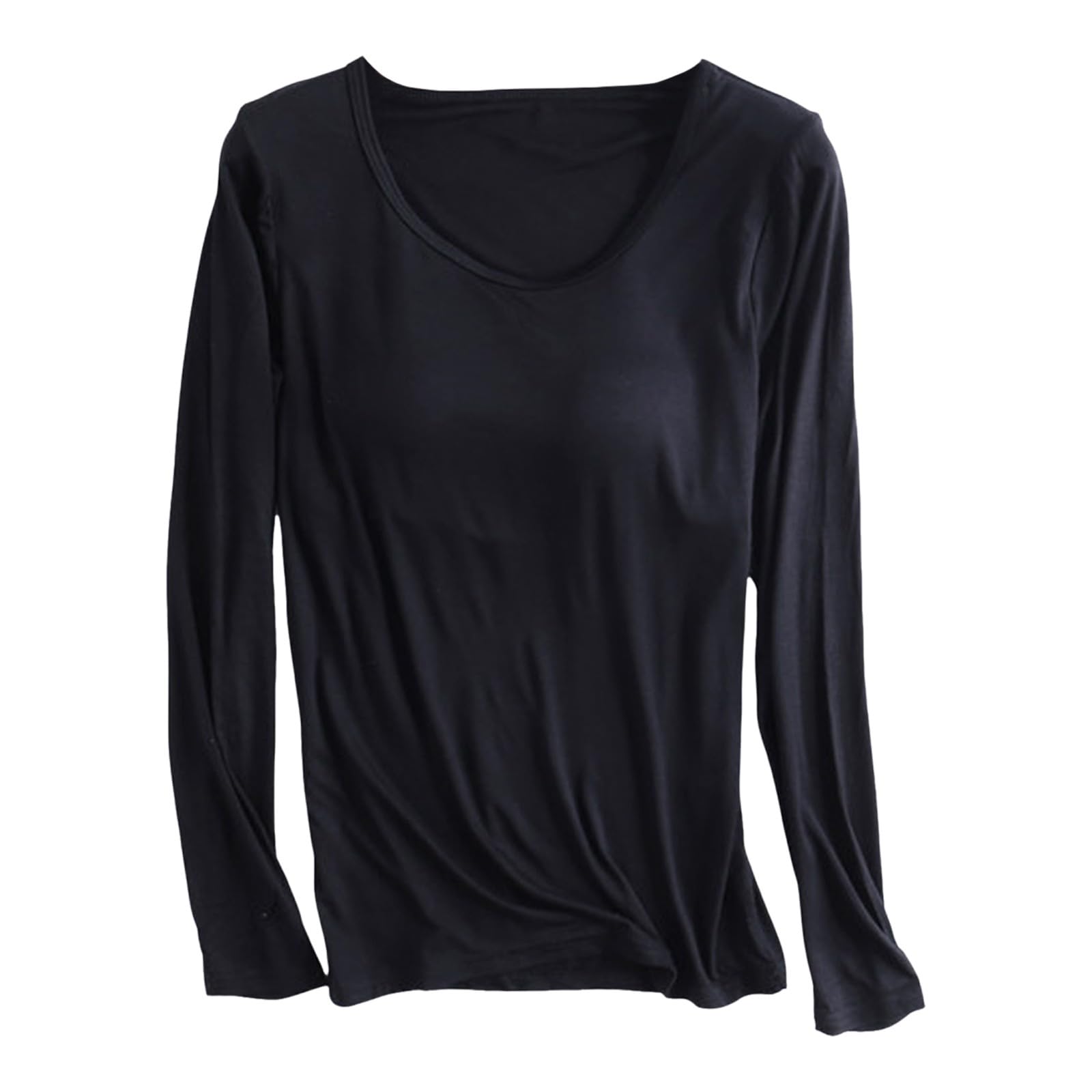 Women's Comfortable Long Sleeve Crew Neck T-Shirts - Soft Padded Basic Tee Shirts, Breathable Casual Summer Tops for Everyday Wear, Workout & Layering