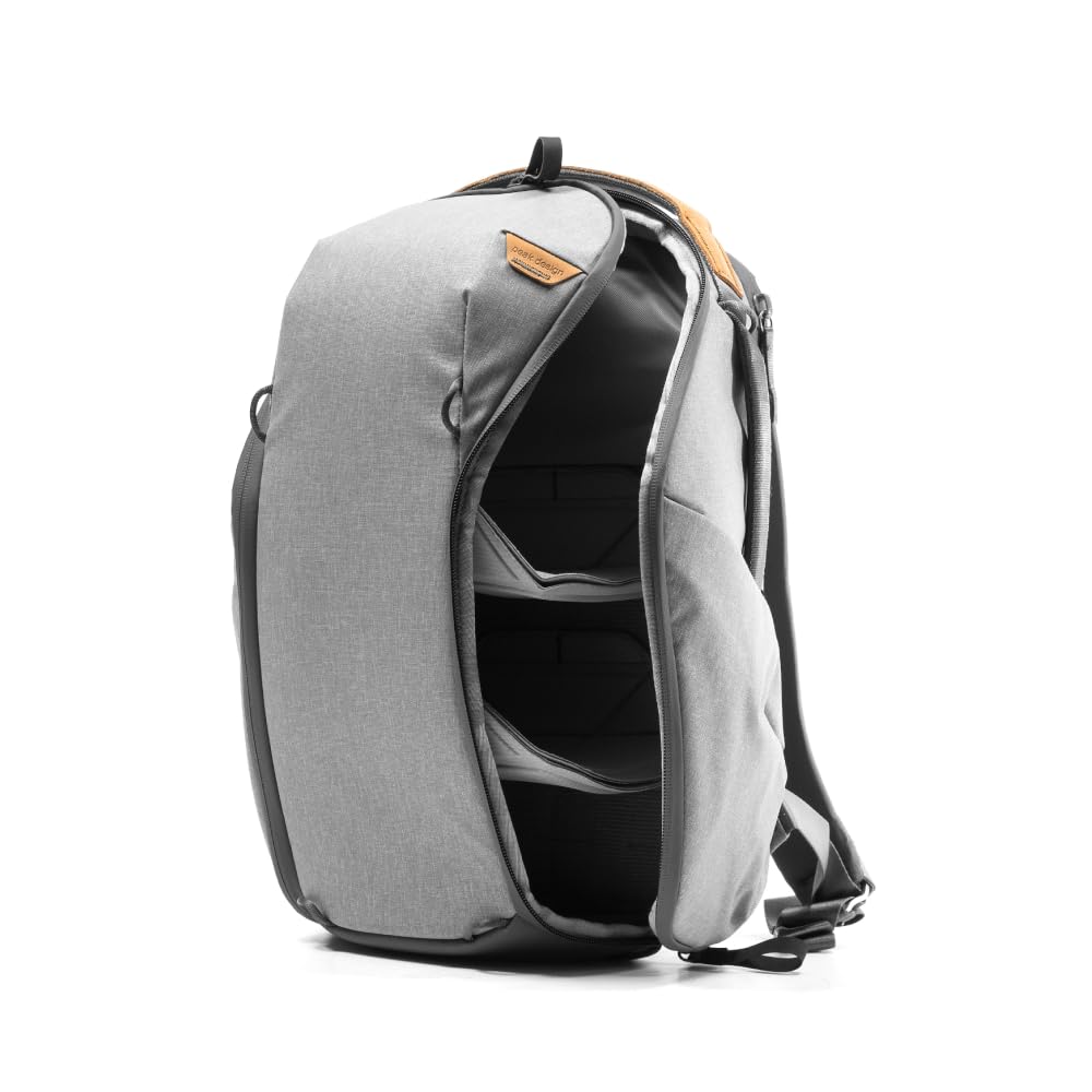Peak Design Everyday Backpack Zip 15L Ash - Waterproof Carry-On Laptop Backpack with Padded Sleeve for 15