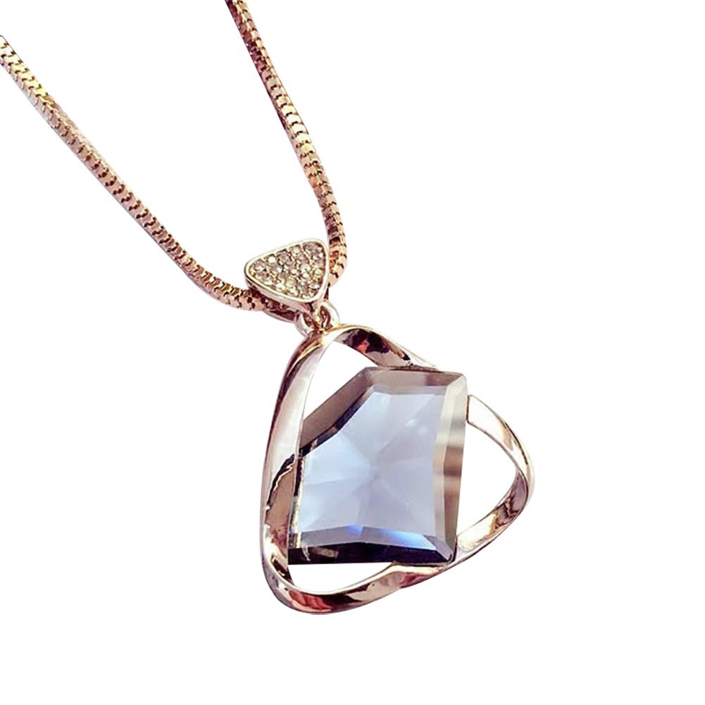 Elegant Rhinestone Triangle Pendant Necklace for Women - Fashion Chain Jewelry Gift for Her (Perfect for Date Night, Party & Special Occasions)