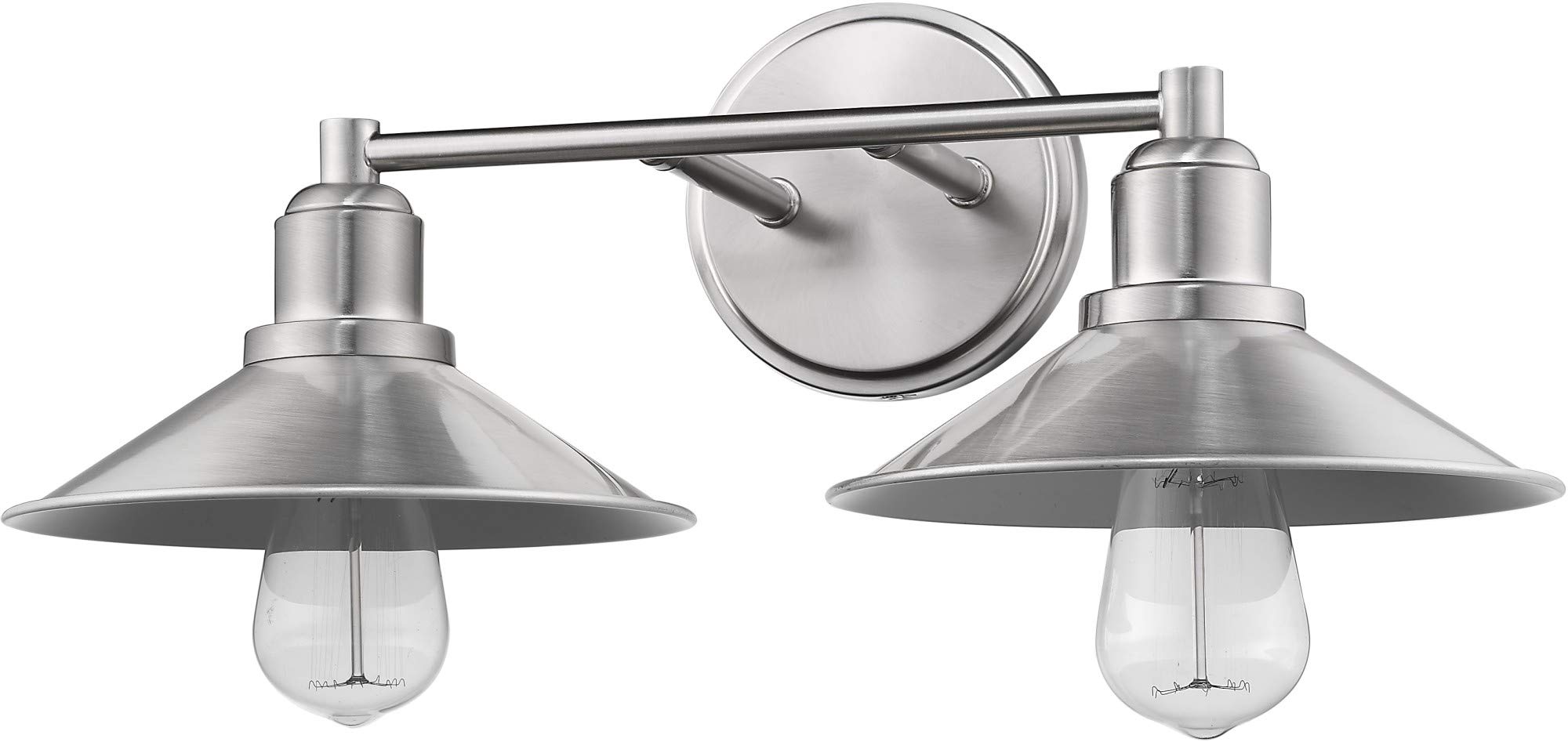 Z-Lite 613-2V-PN 2 Light Bathroom Vanity Light Fixture in Polished Nickel Finish - Perfect for Modern Bathroom Mirror Lighting and Makeup Area Illumination