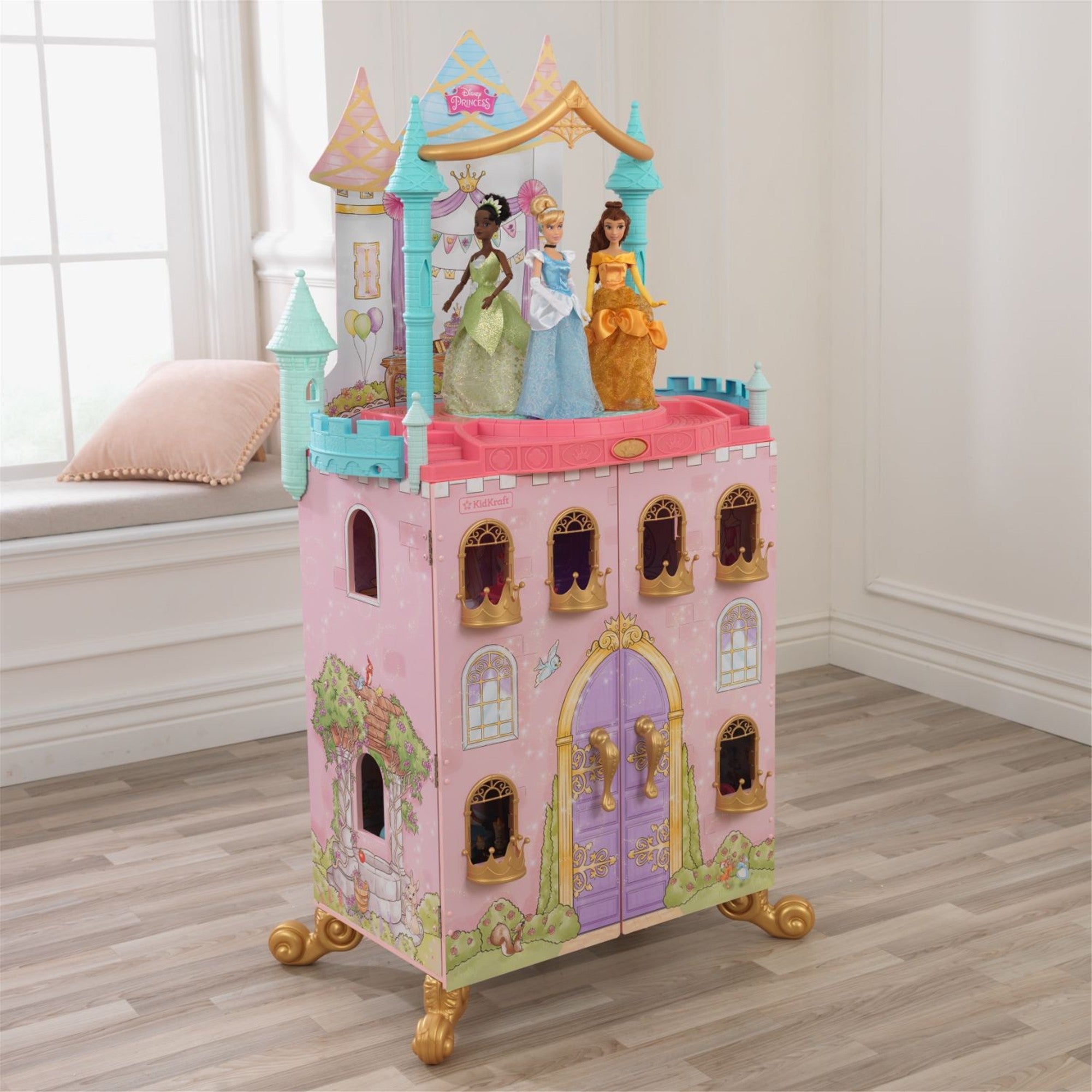 KidKraft Disney Princess Dance & Dream Dollhouse with Furniture - Wooden Doll House Playset for Girls Ages 3+ | Perfect for Pretend Play & Disney Princess Themed Birthday Gifts