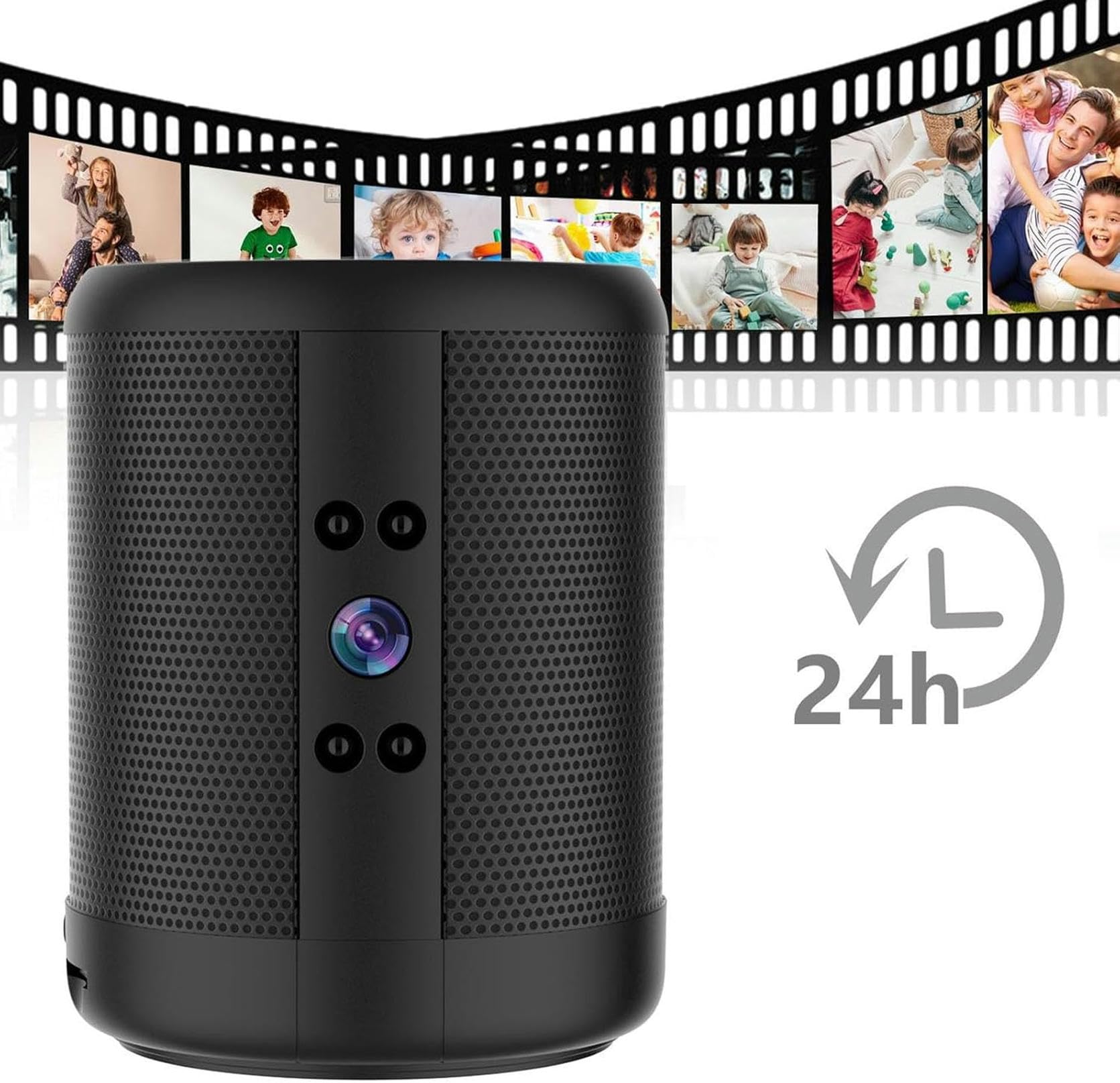 FKINGLRK 1080P HD WiFi Hidden Camera with Bluetooth Speaker - 140° Wide Angle, 2-Way Audio, Night Vision & Motion Detection - Real-Time Baby Monitor for Home Security, Office Surveillance & Pet Monitoring