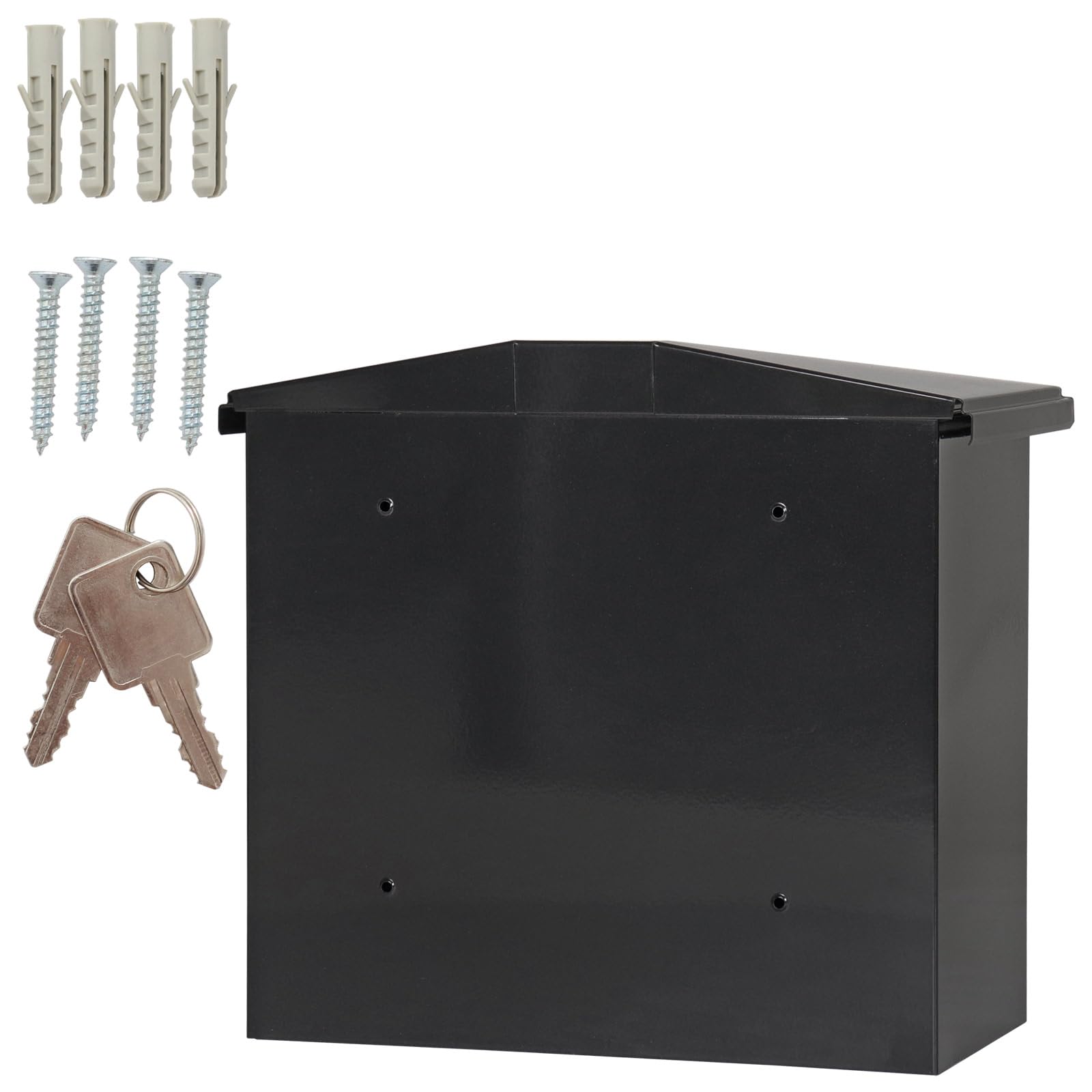 Comsafe Rottner A4 Woerthersee Large Steel Mailbox - Anthracite Grey | Weatherproof Outdoor Letter Box for Home & Office | Secure Mail Delivery Solution for Houses, Apartments & Businesses