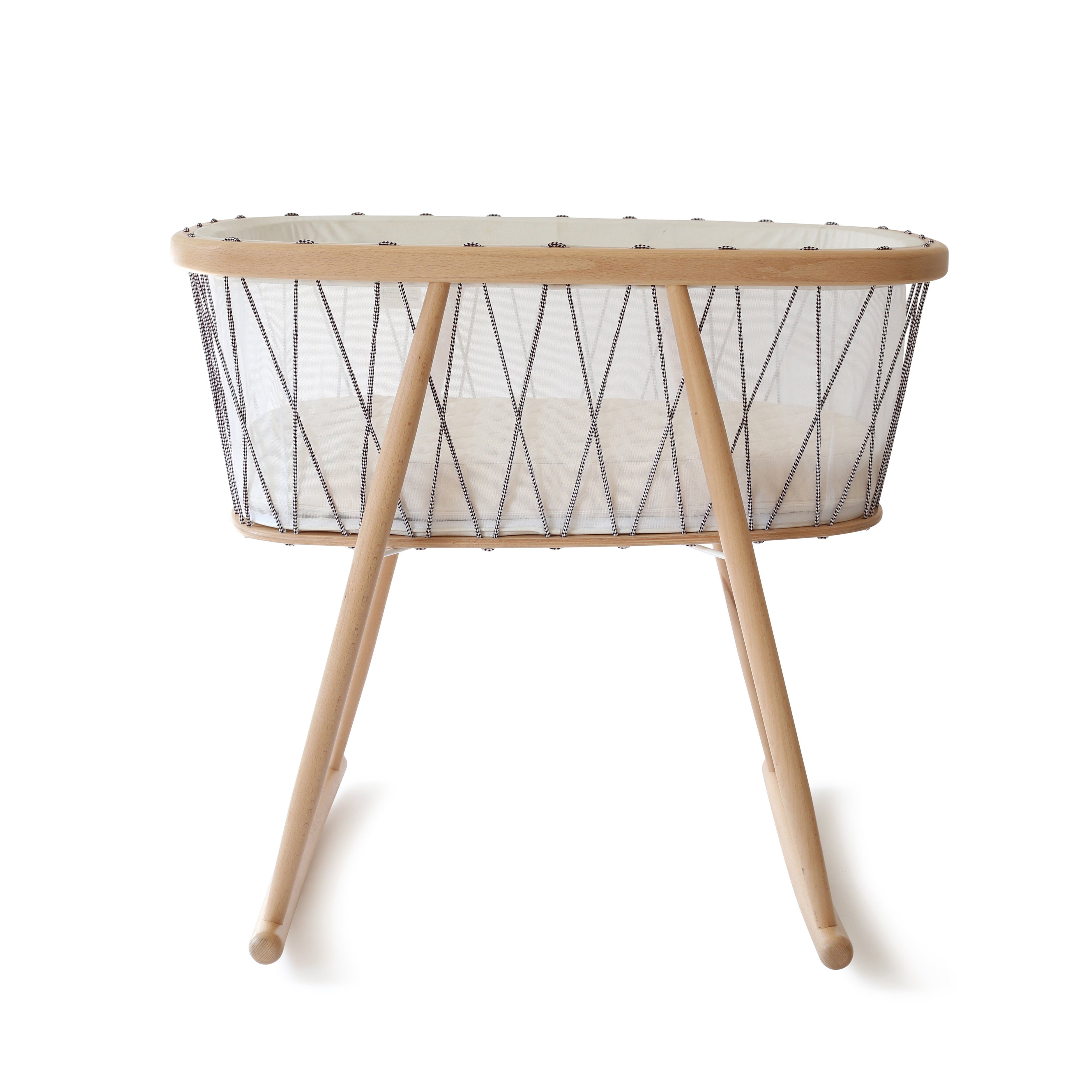 Charlie Crane Kumi Cradle - Modern Wooden Baby Rocking Crib with Adjustable Height, Perfect for Nursery, Bedroom & Travel | Safe & Stylish Infant Sleeper for Newborns to Toddlers