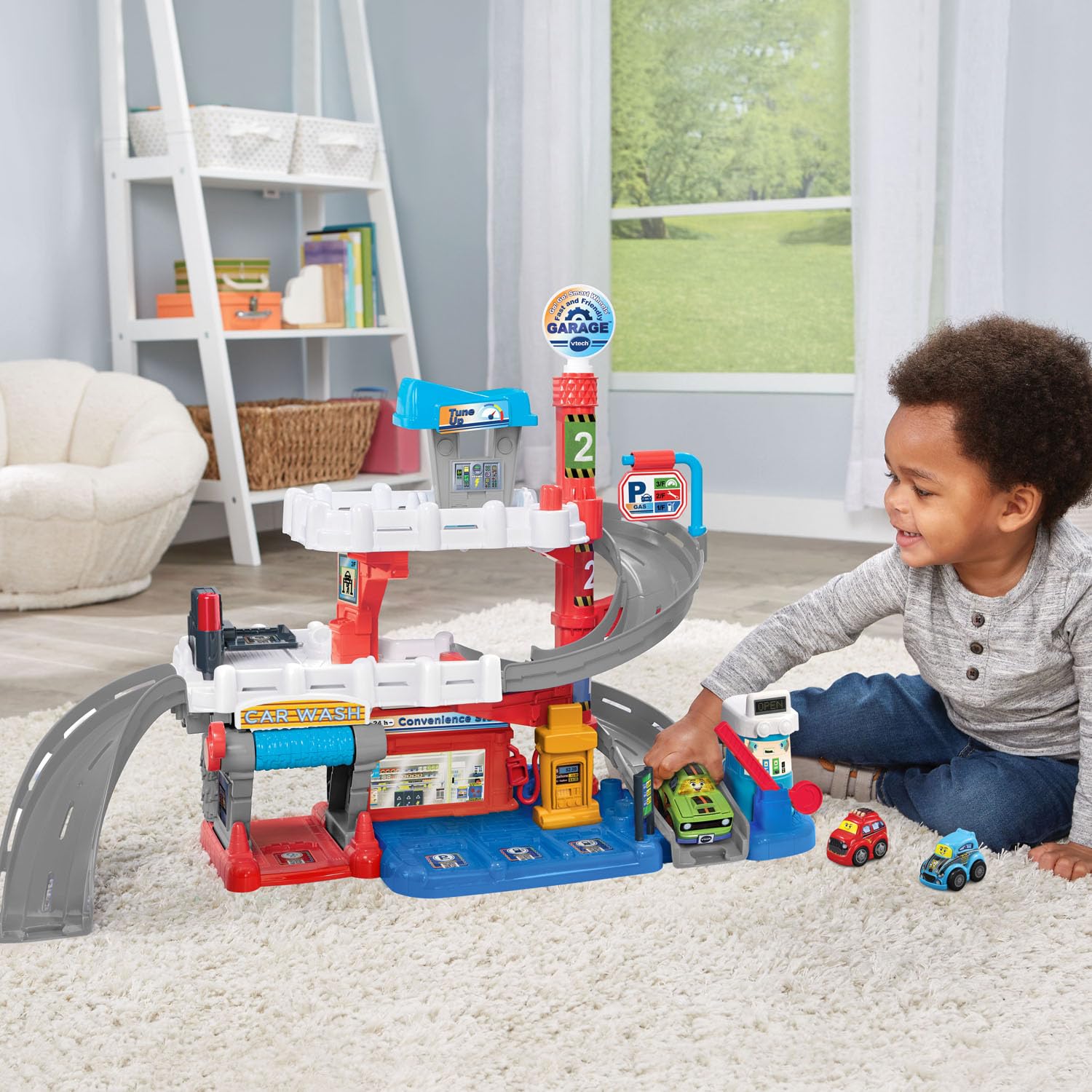 VTech Go! Go! Smart Wheels Interactive Toy Garage for Kids - Educational Playset with Lights & Sounds - Perfect for Preschool Learning & Pretend Play at Home or Daycare