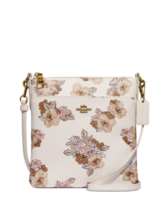 Coach Floral Bouquet Print Kitt Crossbody Bag for Women - Stylish Shoulder Purse with Adjustable Strap, Perfect for Date Night, Shopping & Travel Accessories