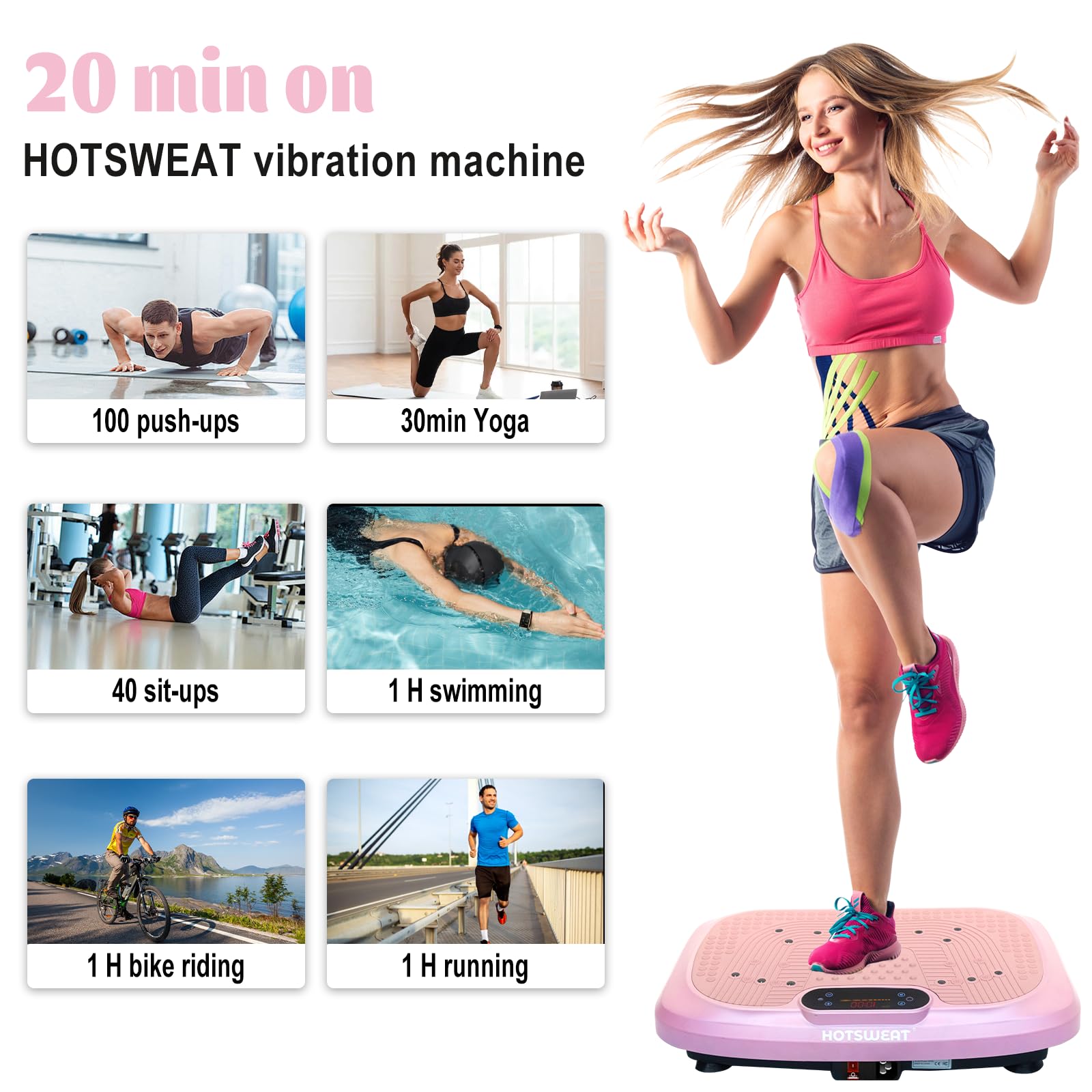 Vibration Plate Exercise Machine for Lymphatic Drainage & Weight Loss - Power Plate Vibrating Platform with 120 Intensity Levels - Home Gym Workout Equipment for Toning, Circulation & Relaxation - Perfect for Post-Workout Recovery & Fitness Training