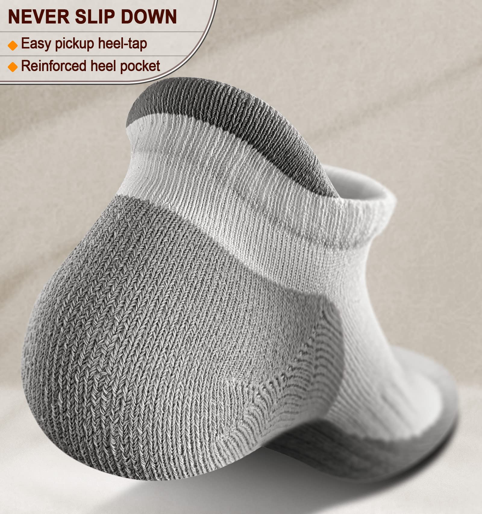 BULLIANT Women's Athletic Socks 6-Pack - No Show Cushioned for Running & Walking with Arch Support - Perfect for Sports & Daily Wear